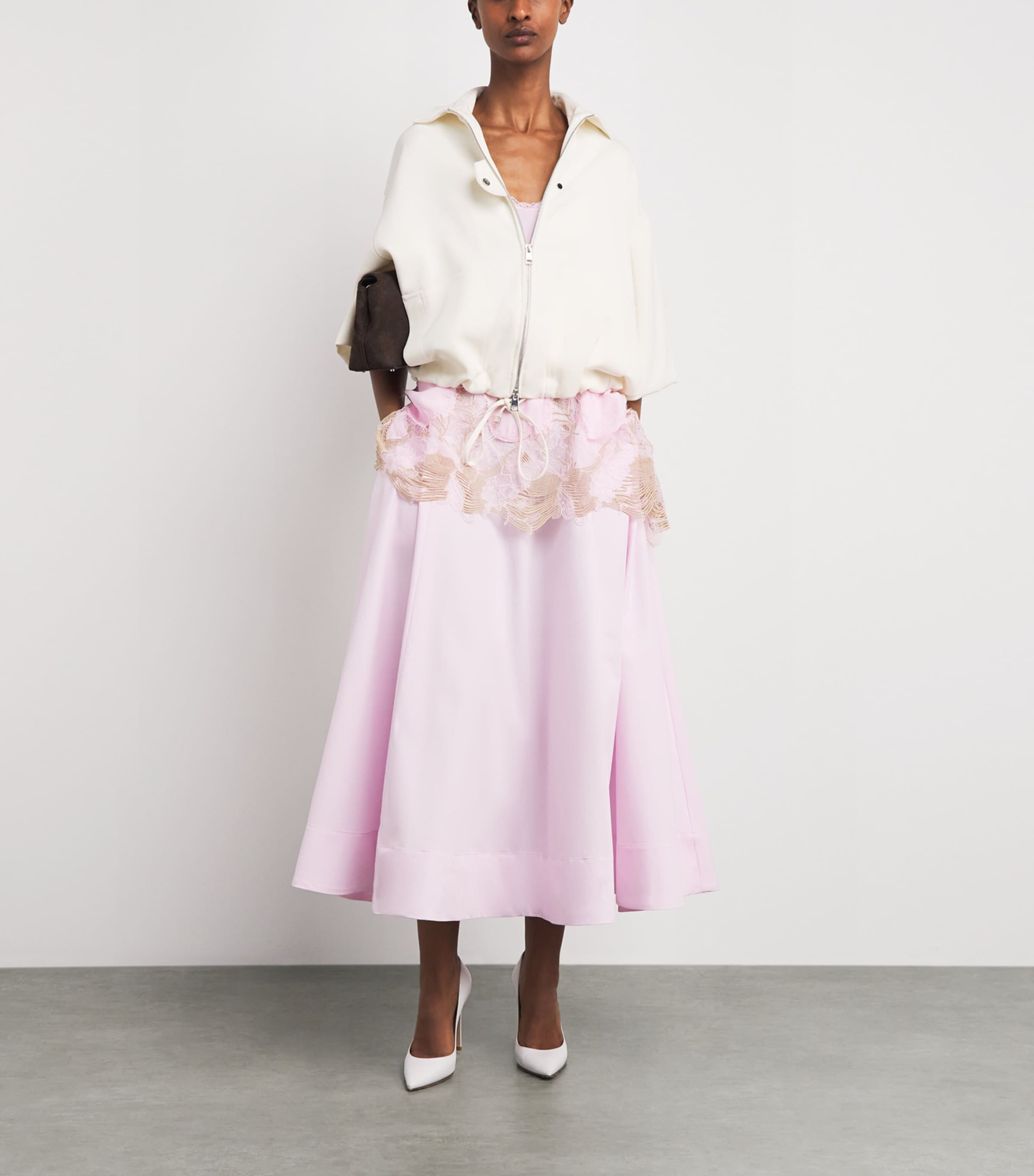 Adam Lippes Womens Rene Midi Skirt Pale Pink Image 2