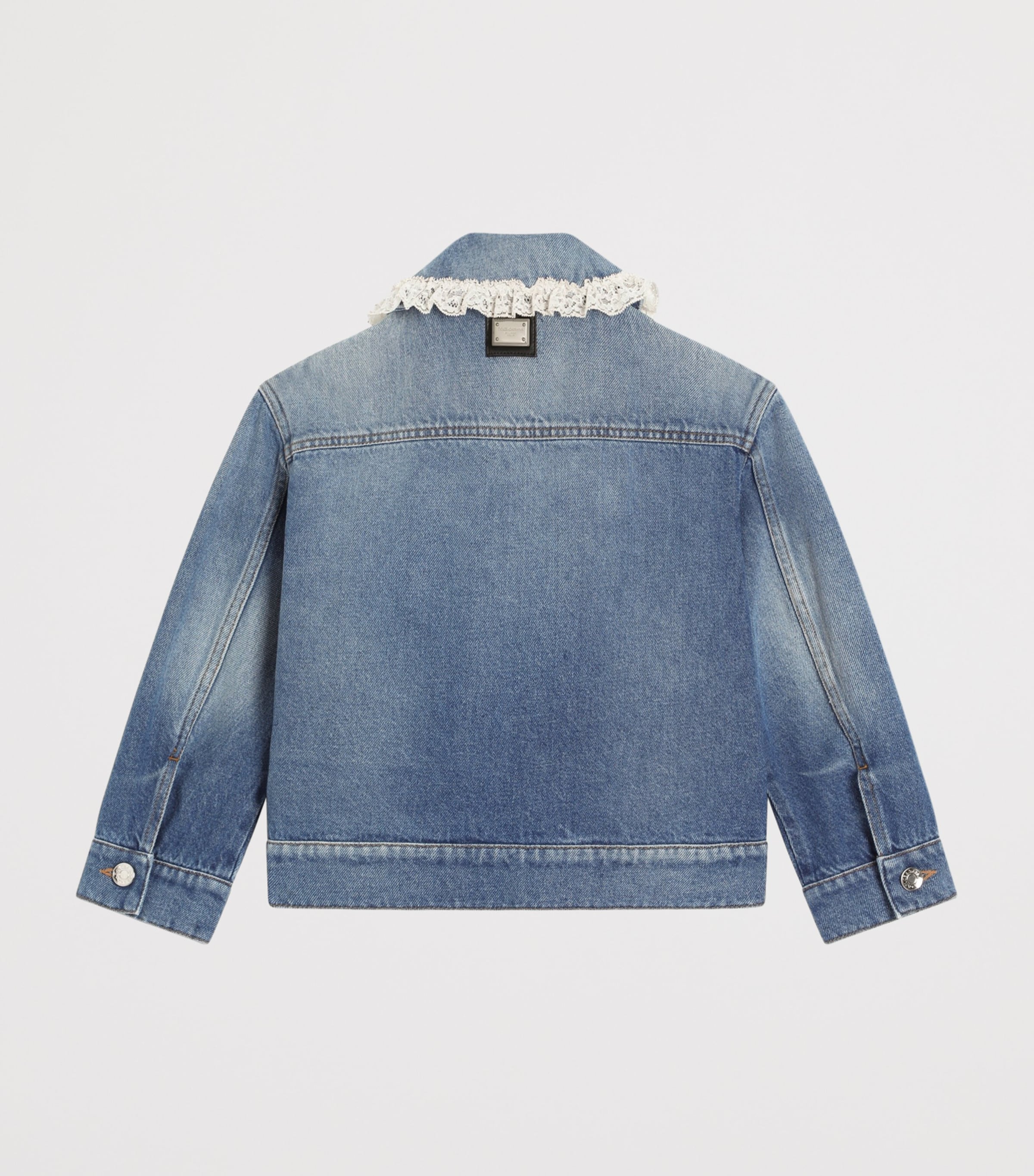 Dolce&Gabbana Kids Lace-Trim Denim Jacket (8-12+ Years) Combined Colou Image 2
