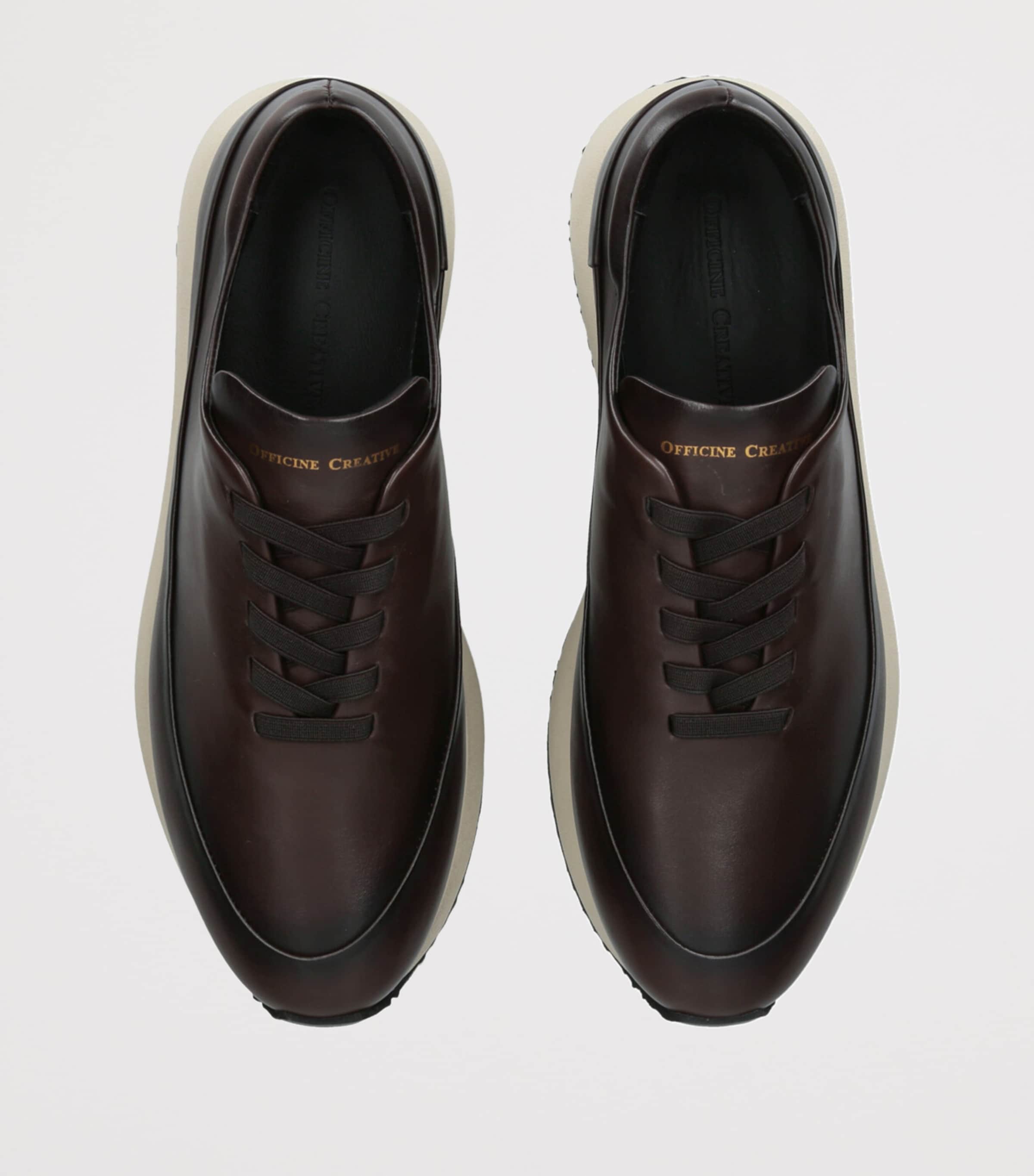 Officine Creative Mens Leather Form Sneakers Brown Image 4