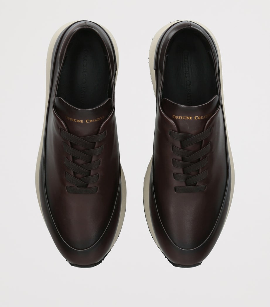 Officine Creative Mens Leather Form Sneakers Brown Image 4