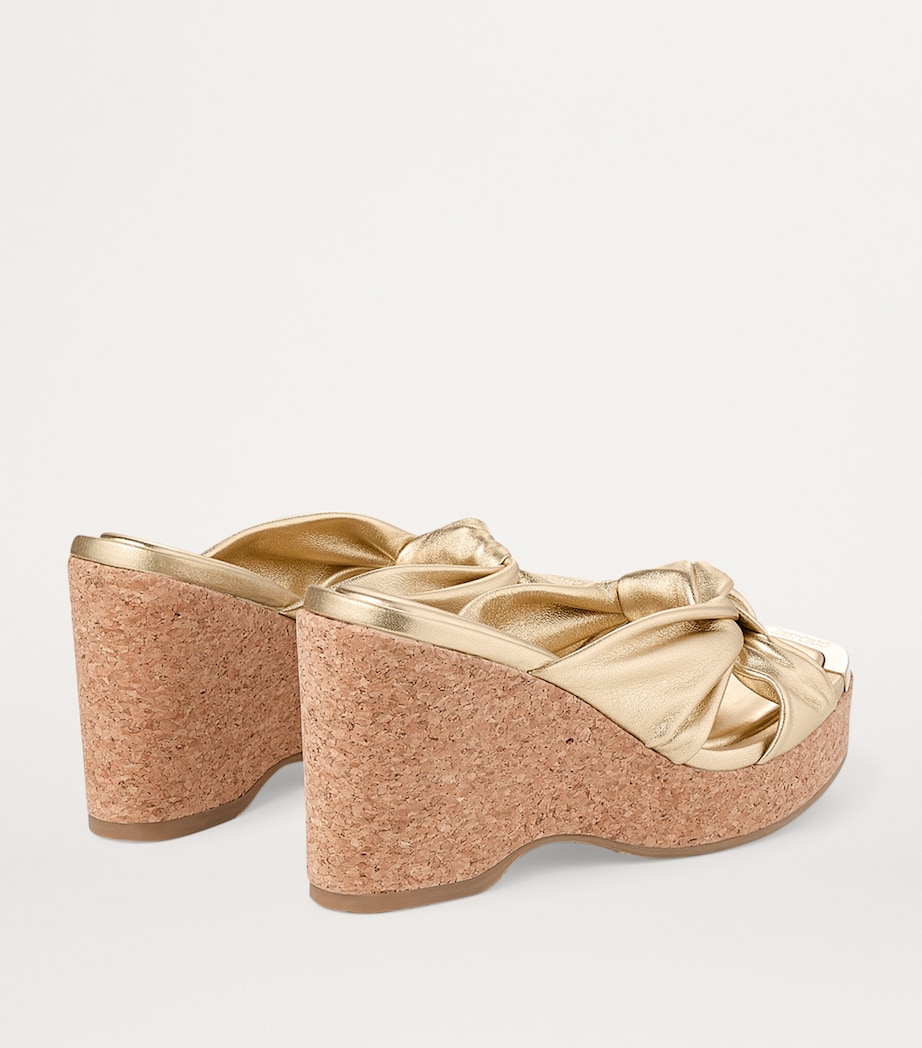 Avenue 110 Leather Metallic Wedge Sandals GOLD Image 4
