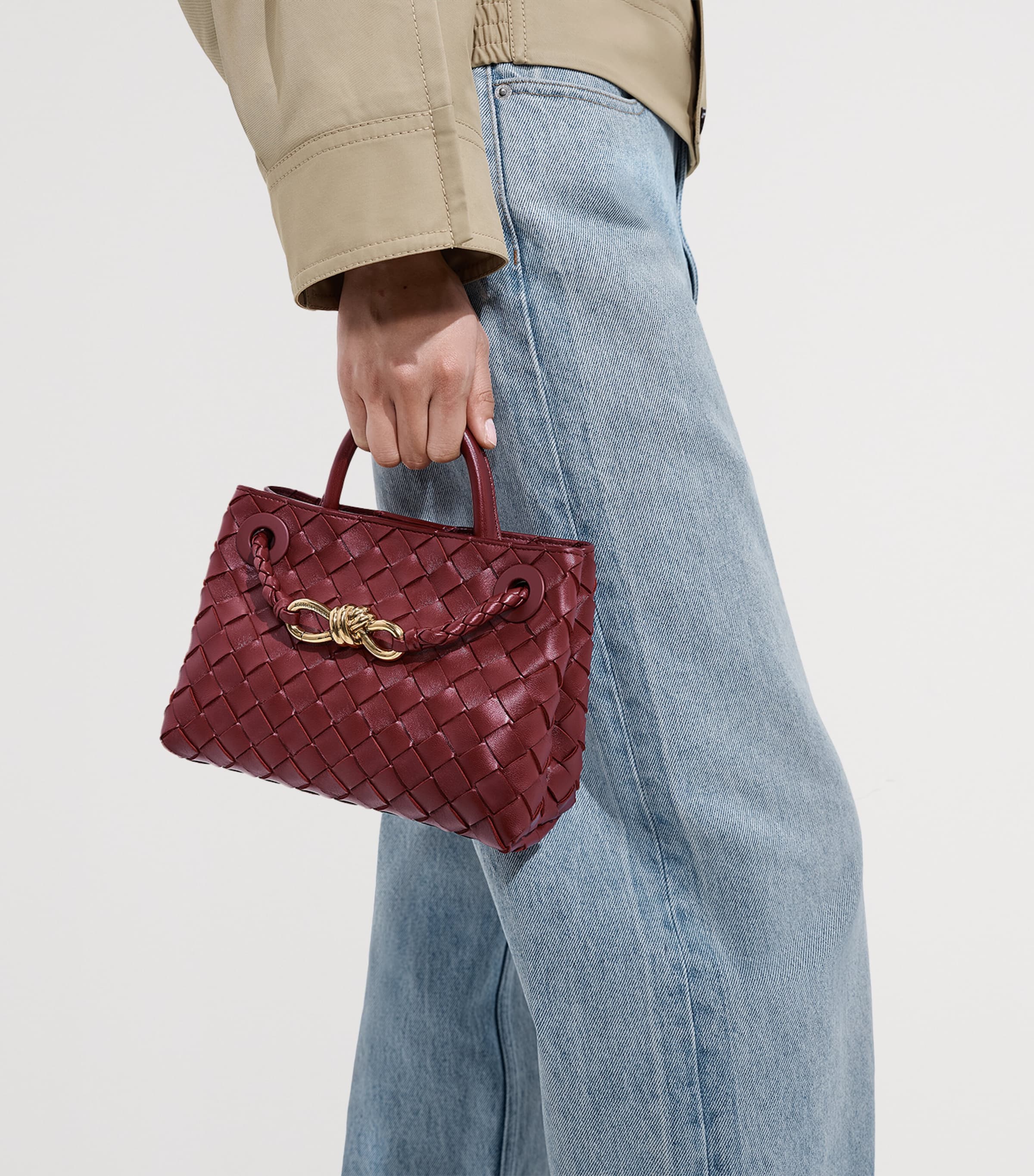 Bottega Veneta Mini Leather Andiamo Top-Handle Bag Image 3