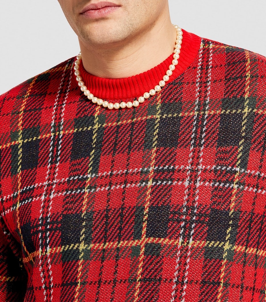 Faux Pearl Necklace P155- PLATNM/CRMPRL Image 4