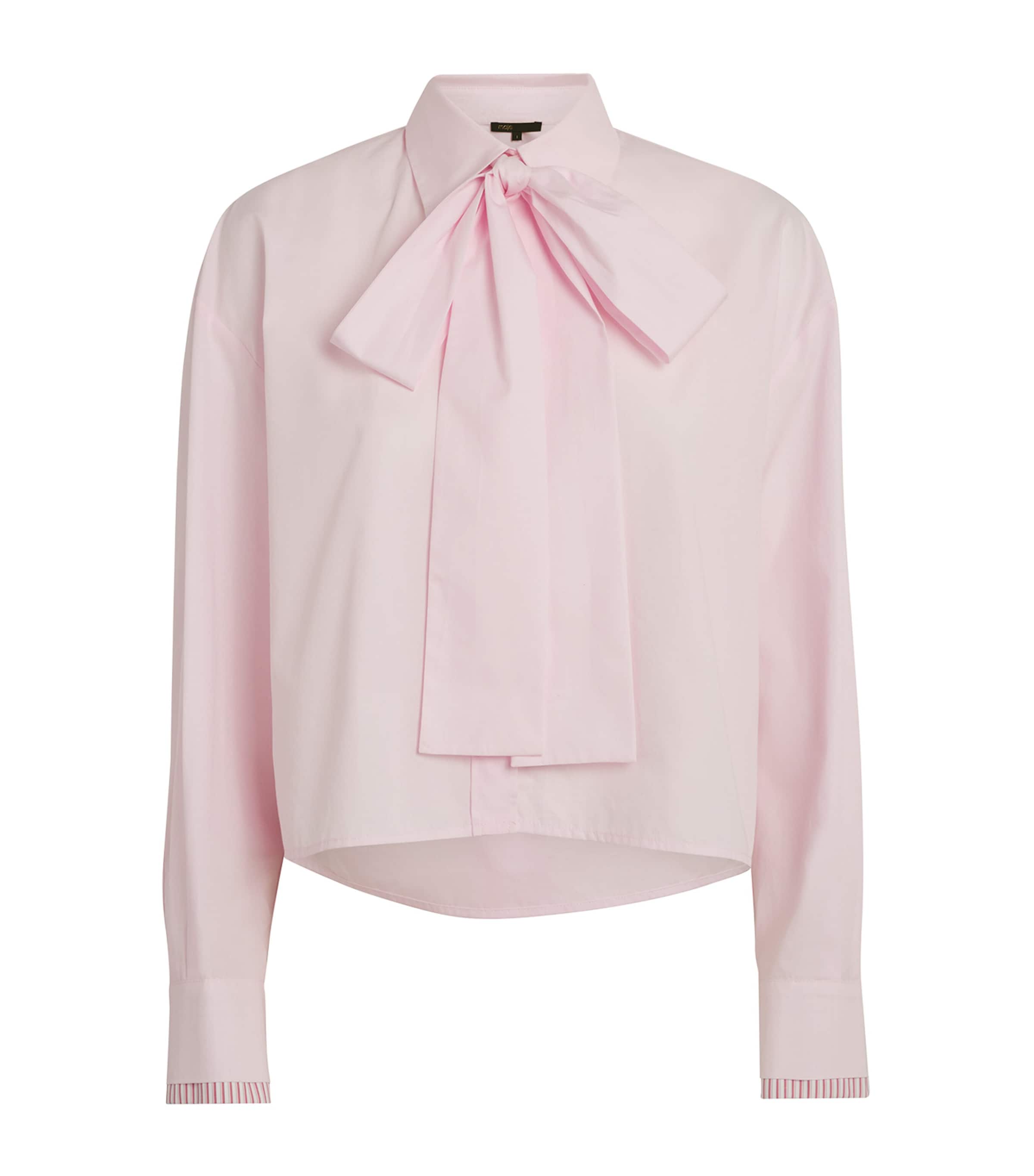 Cotton Pussybow Shirt PINK Image 1