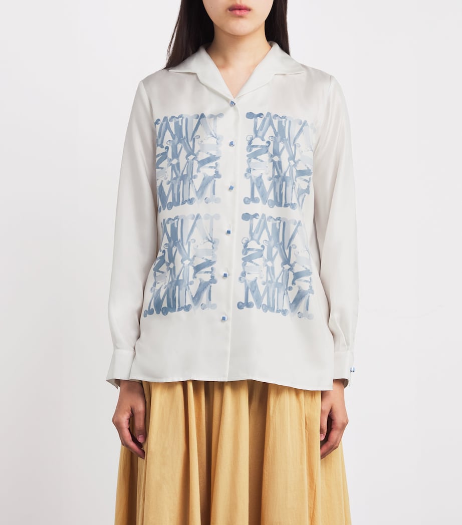 Silk Monogram Shirt WHITE Image 3