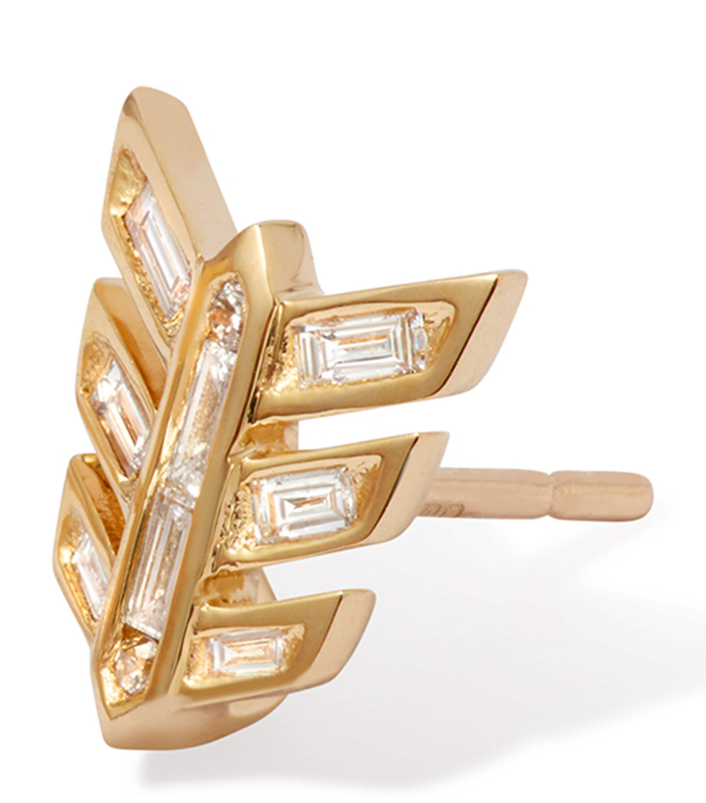 Annoushka Yellow Gold And Diamond Flight Stud Earrings In Yellow