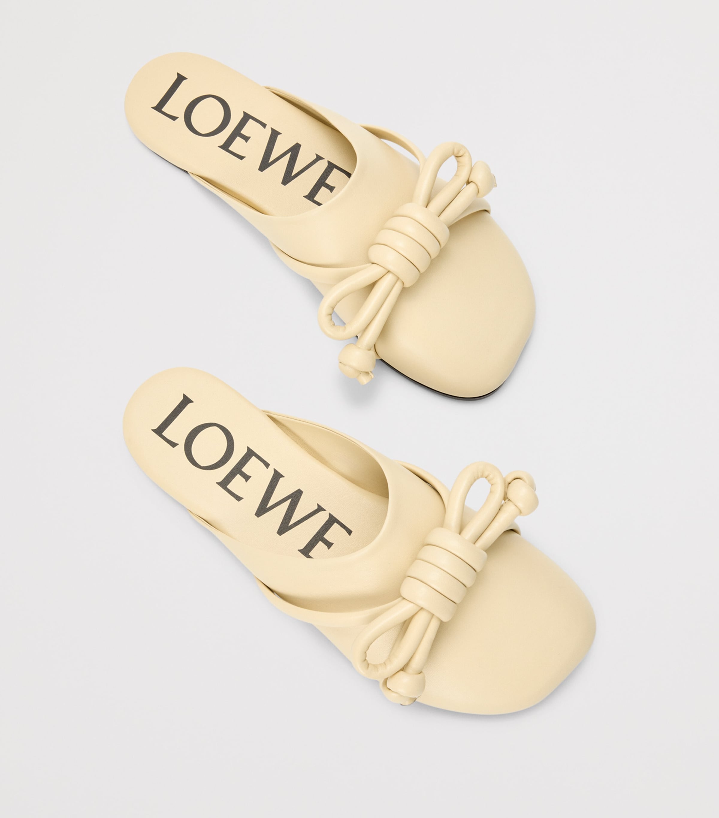 LOEWE Lambskin Flamenco Knot Mules Butter Image 3