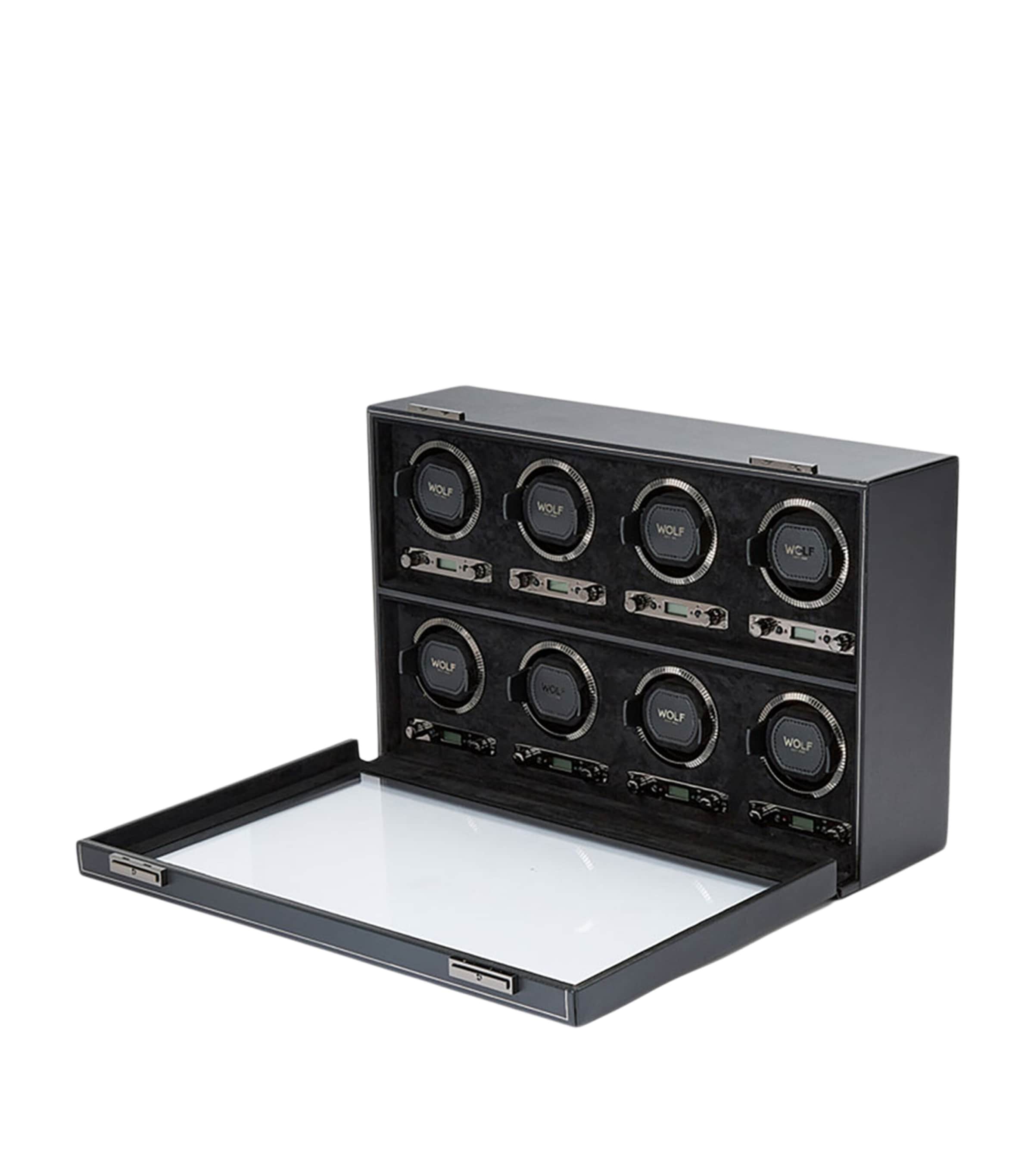 WOLF British Racing 8-Piece Watch Winder Black Image 3