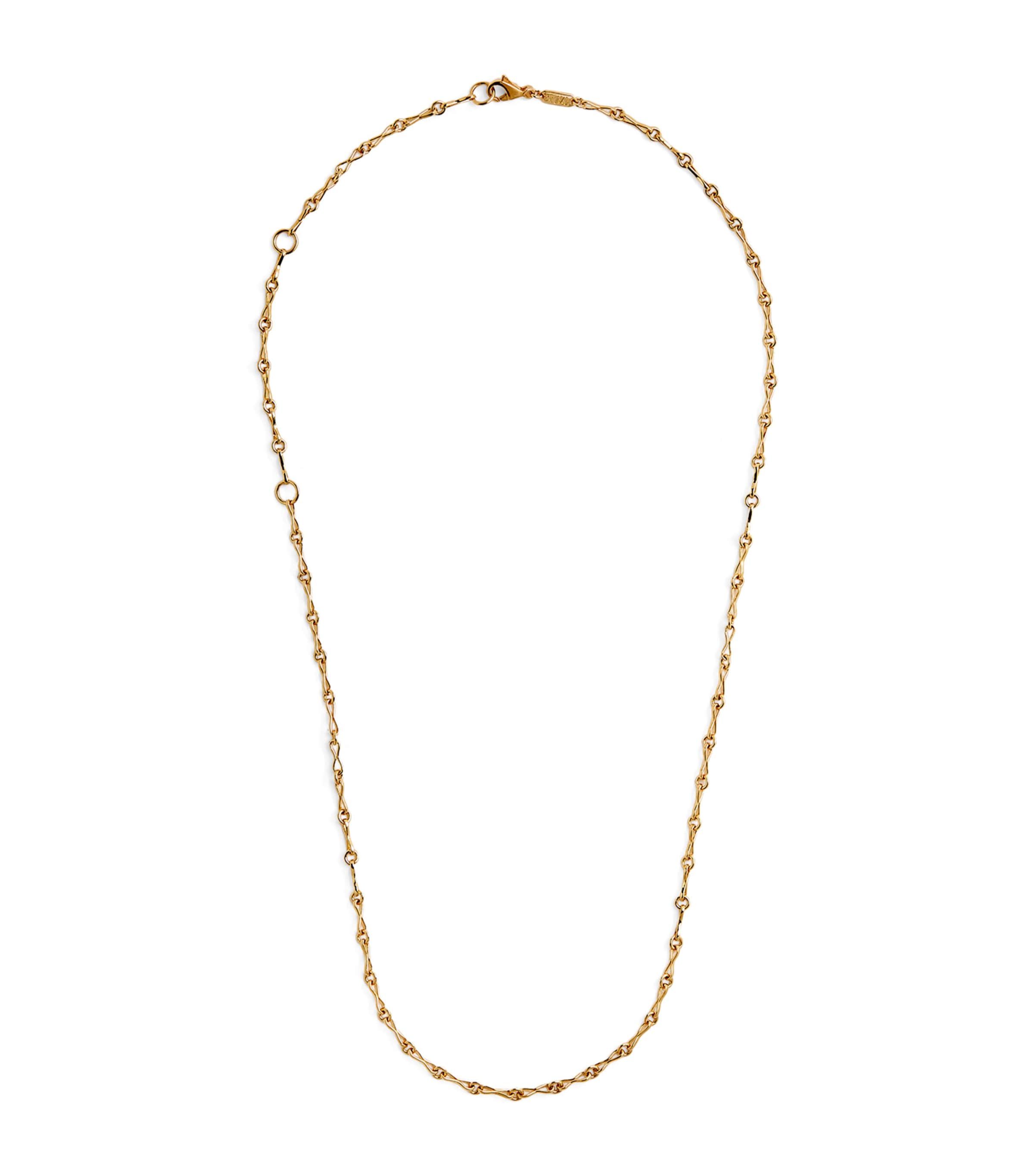 Azlee Small Yellow Gold Circle Link Chain Necklace In Gold