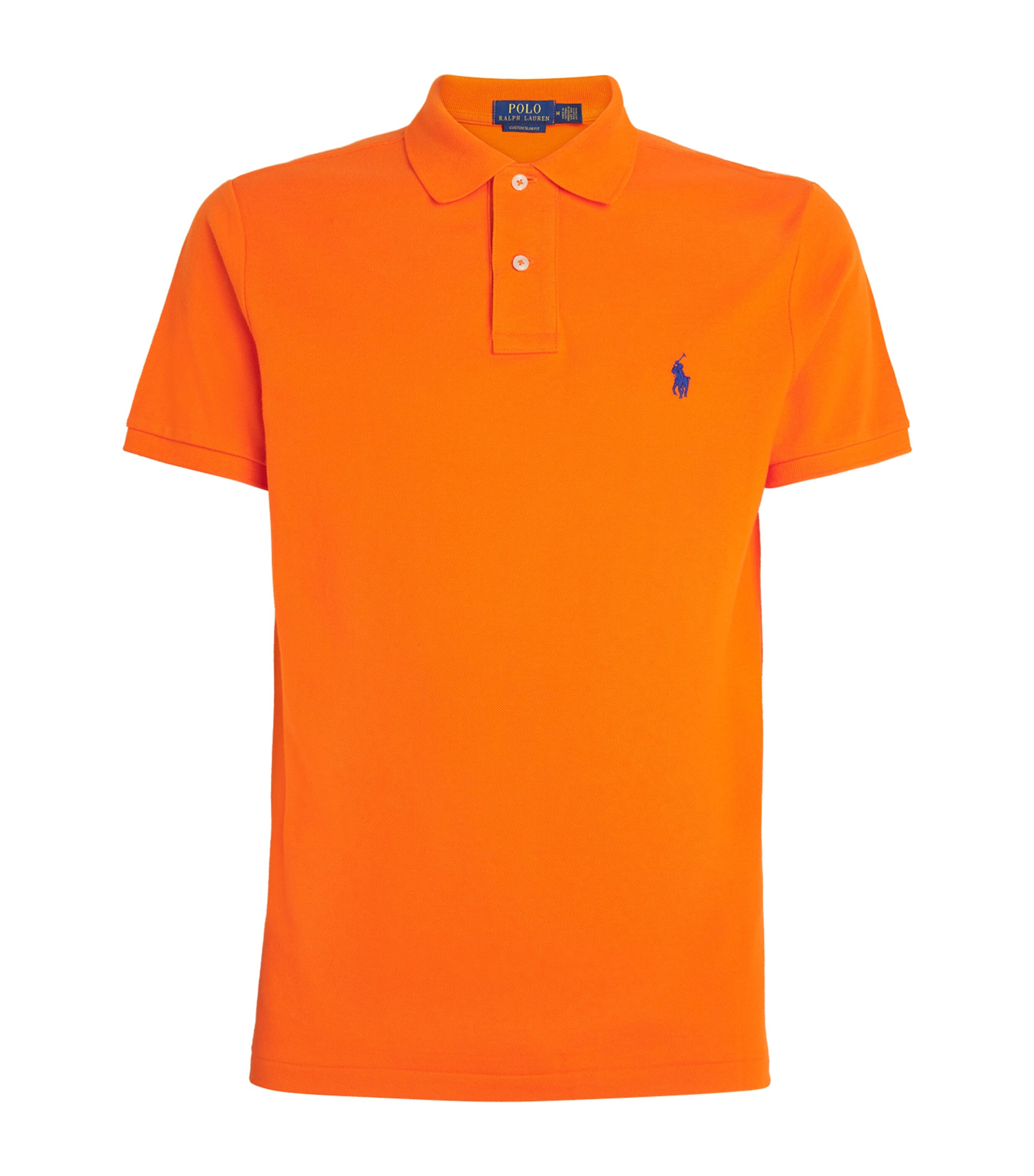 Polo Ralph Lauren Mens Cotton Mesh Polo Pony Polo Shirt Orange Image 1