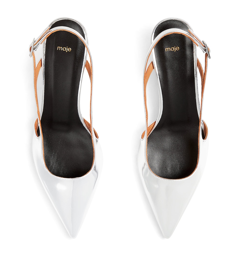 Metallic Slingback Pumps 50 SILVER Image 4