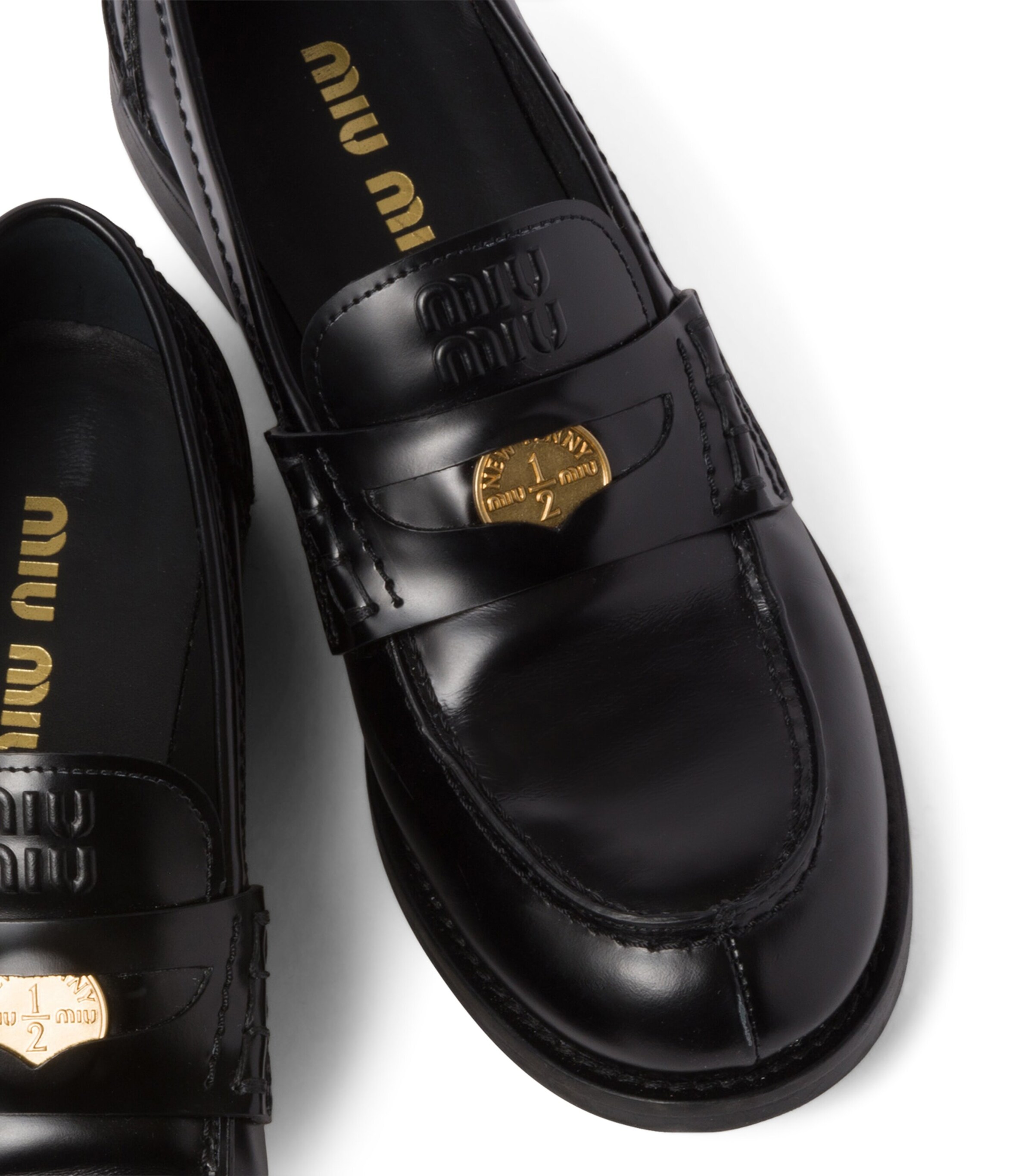 Miu Miu Brushed-Leather Embossed Loafers | Harrods UK