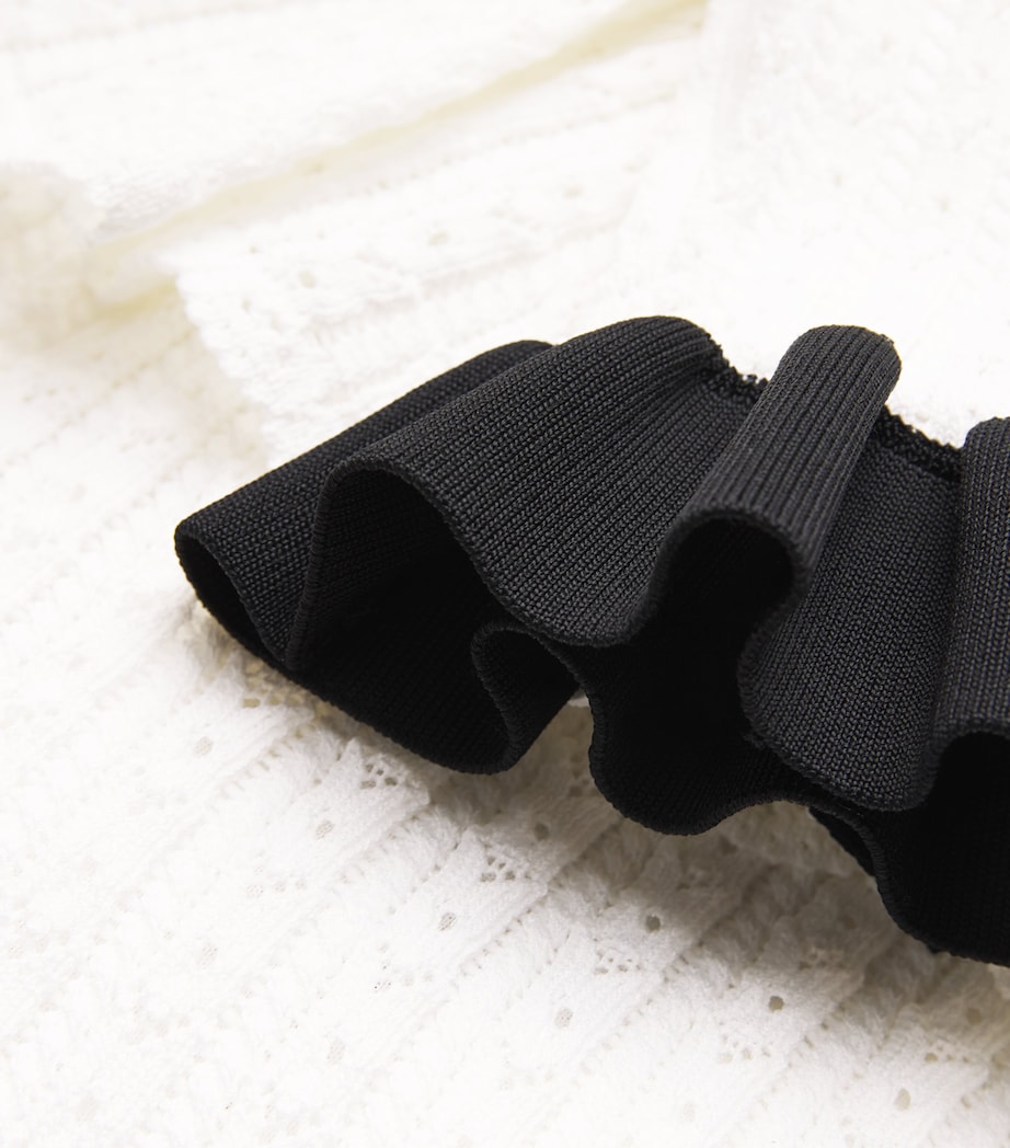 Pointelle Peplum Midi Dress WHITE Image 5