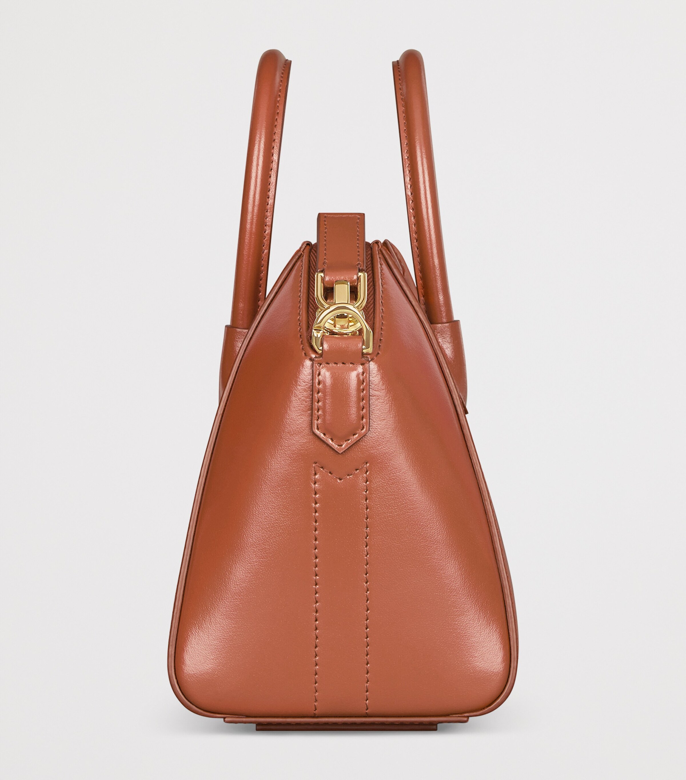 Mini Leather Antigona Top-Handle BAg CARAMEL BROWN Image 3