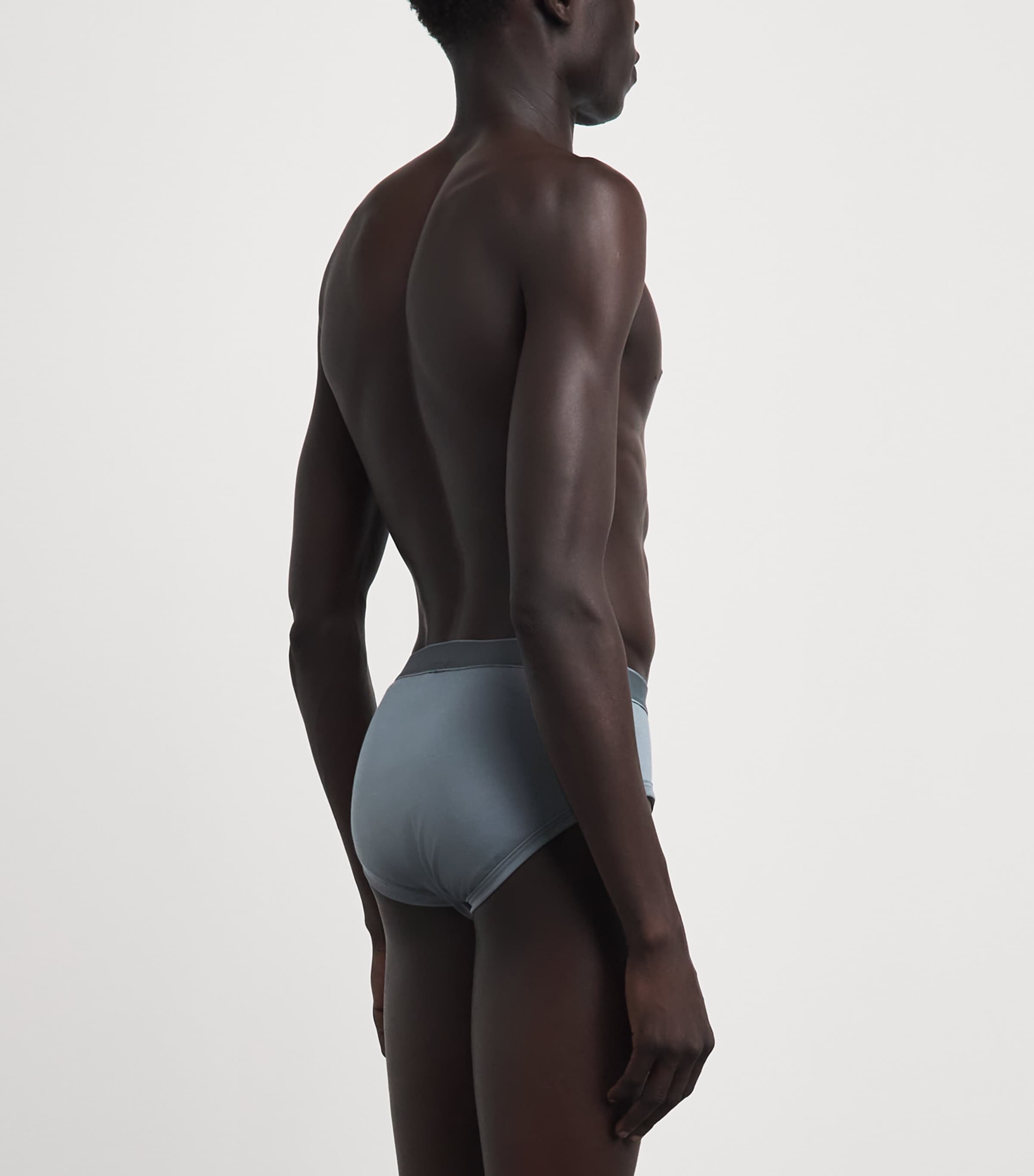 Zimmerli Mens Sea Island Cotton Briefs Light Slate Image 3