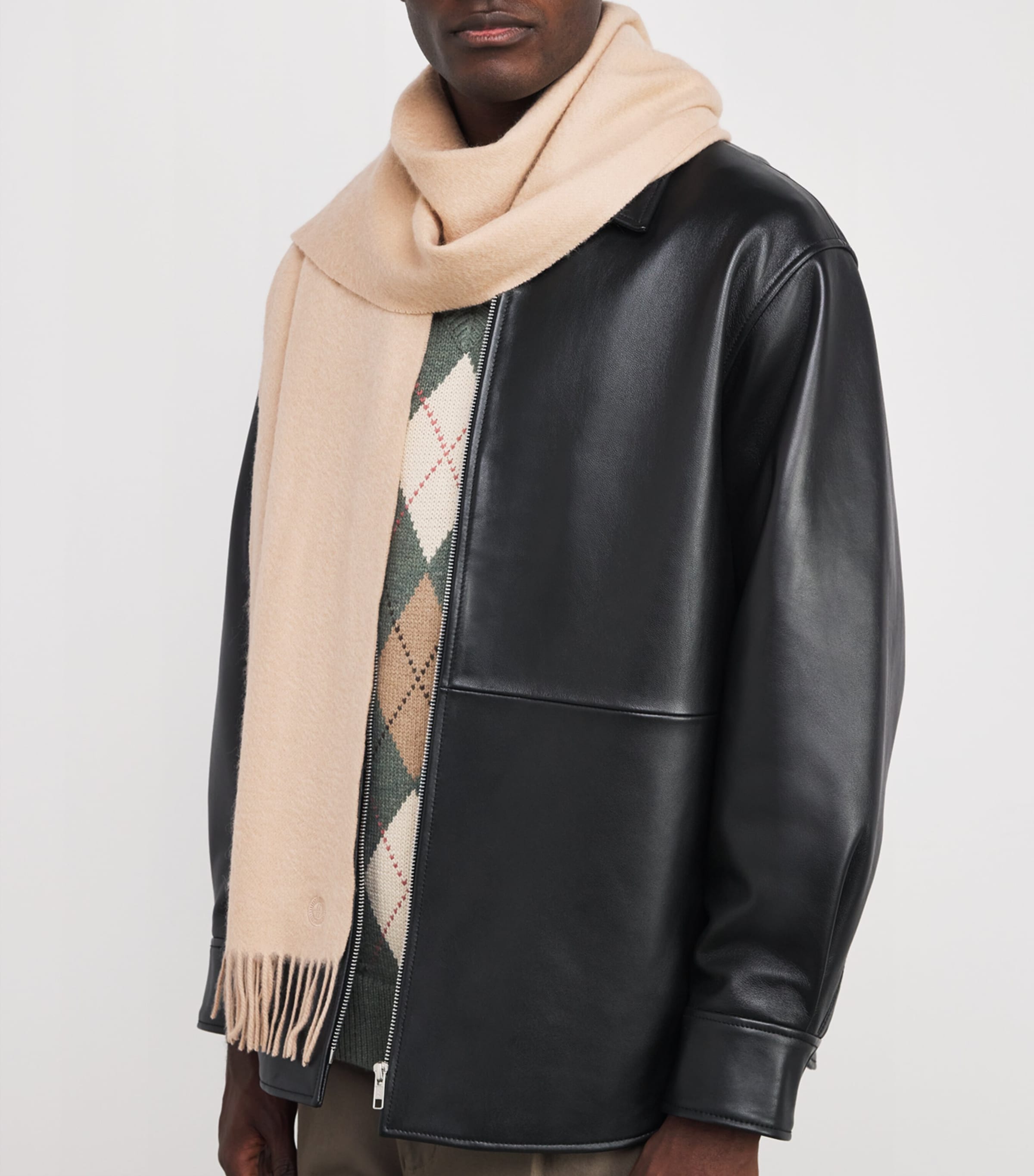 Cashmere Woven Scarf CAMEL Image 4