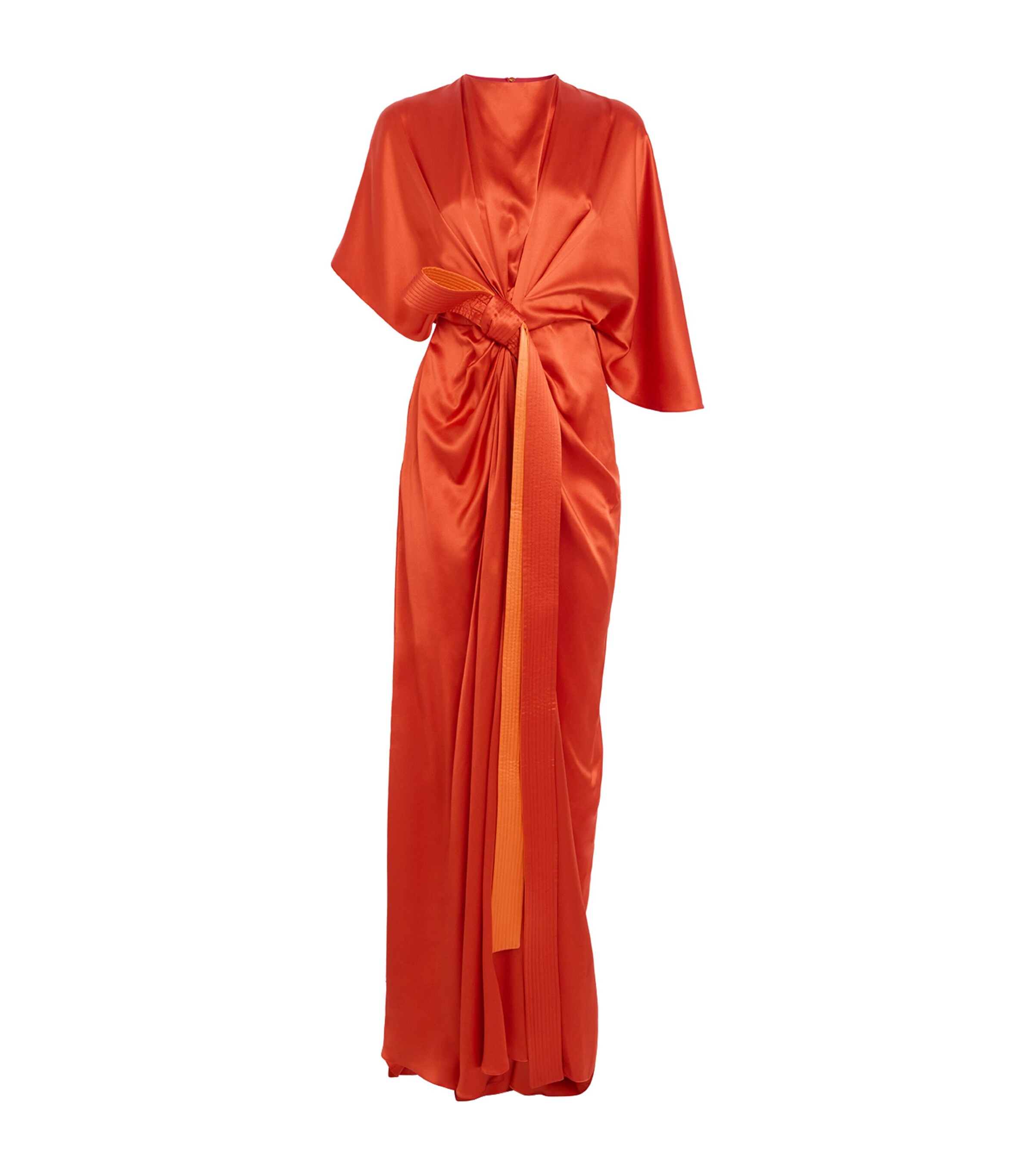 Roksanda Womens Silk Draped Hierys Maxi Dress Rust&orange Image 1