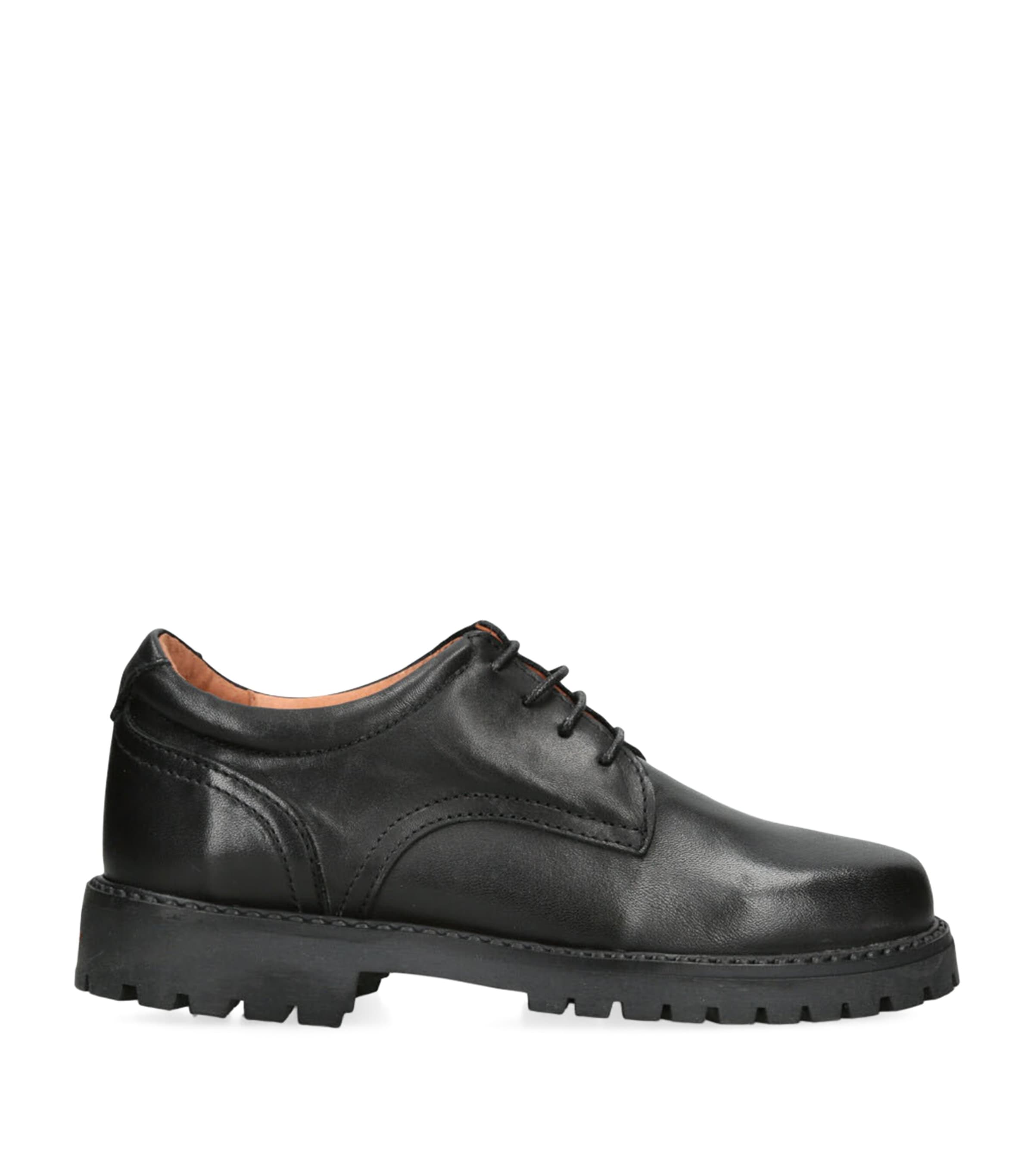 papouelli Leather Harry School Shoes Black Image 1