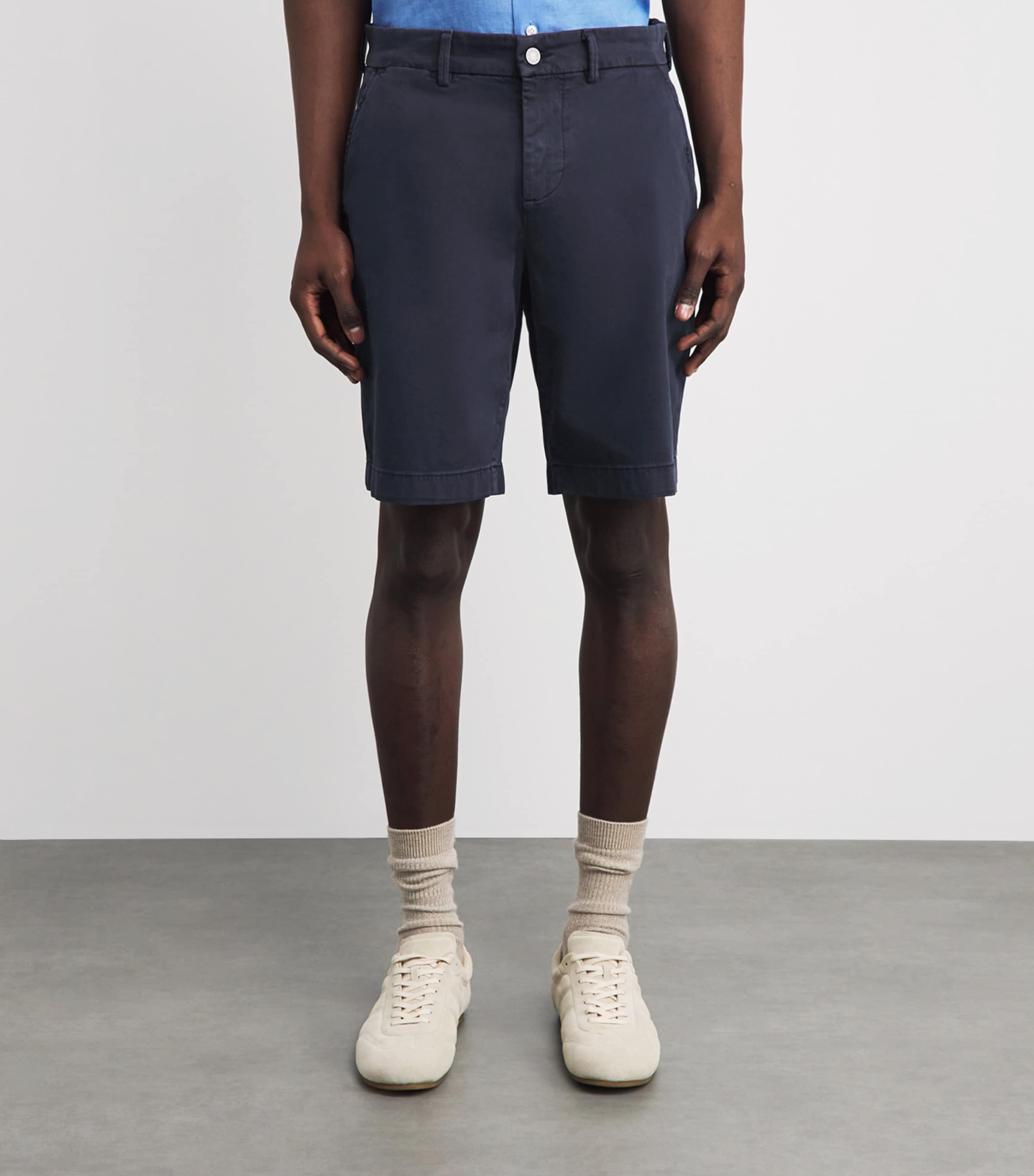 7 For All Mankind Mens Luxe Performance Chino Shorts Blue Image 4