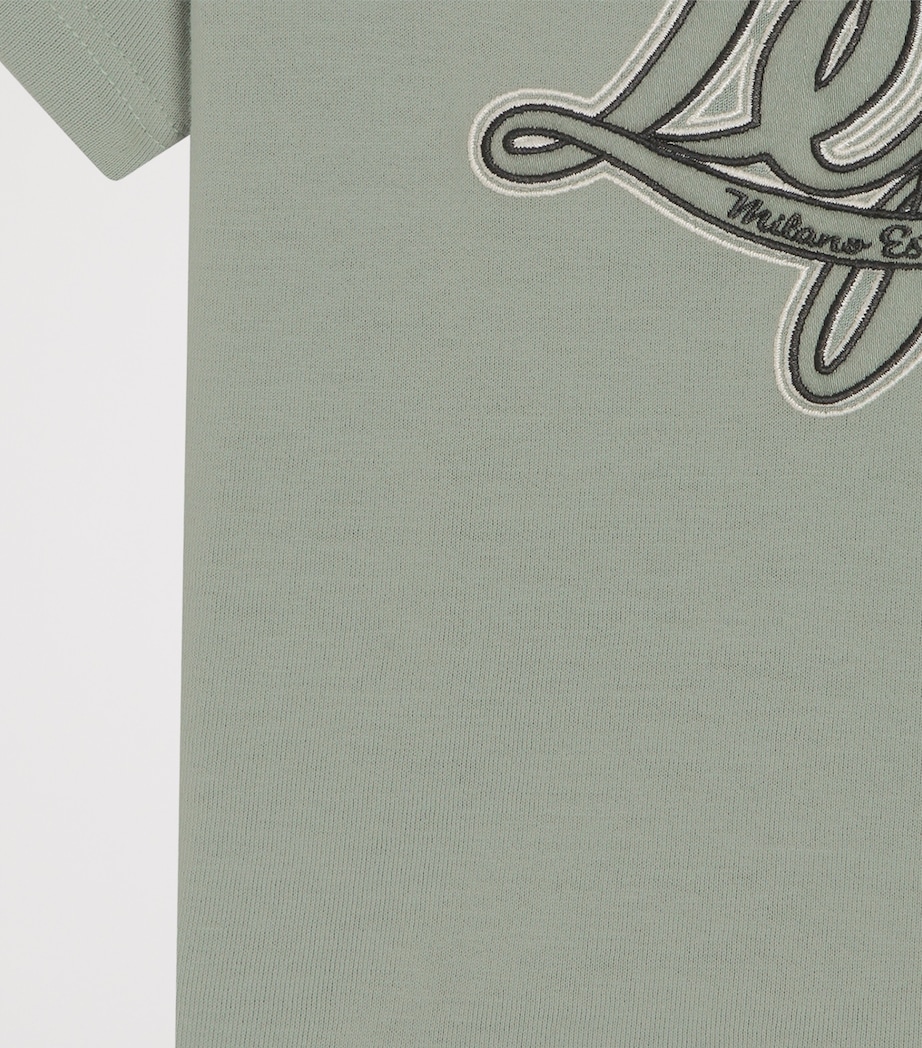 Dolce&Gabbana Kids Cotton Logo T-Shirt (3-30 Months) Grey Green Image 4