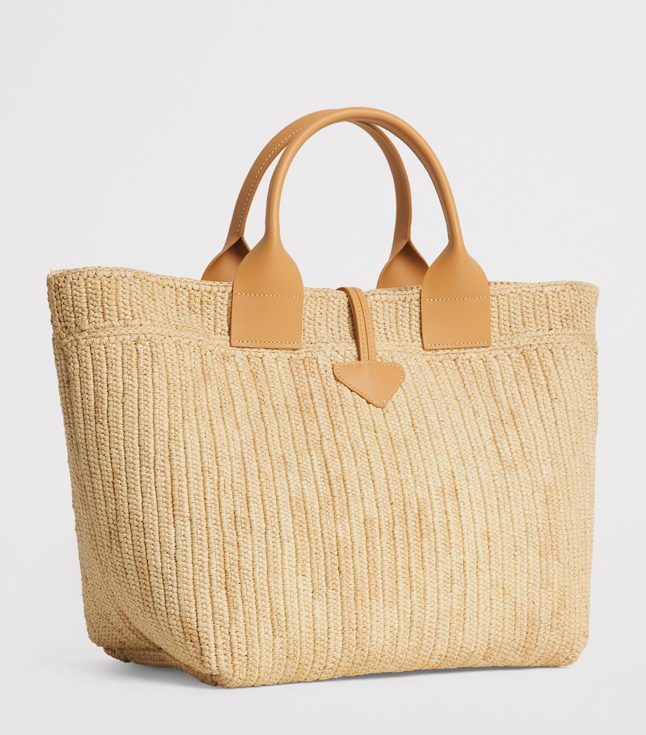 Longchamp Large Raffia Le Roseau Tote Bag Vegetal Image 3