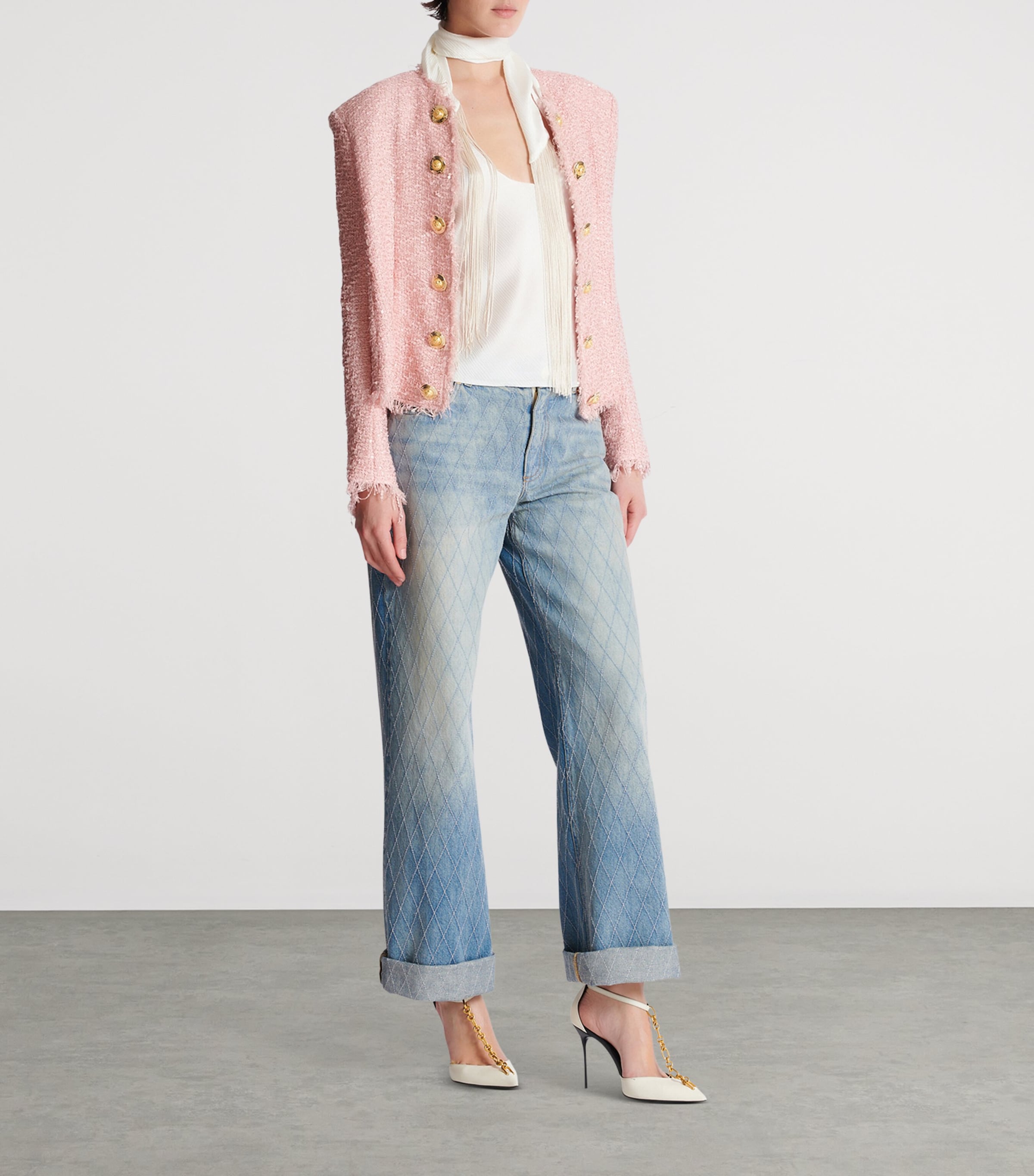 Tweed Sequinned Blazer 4CU ROSE Image 5