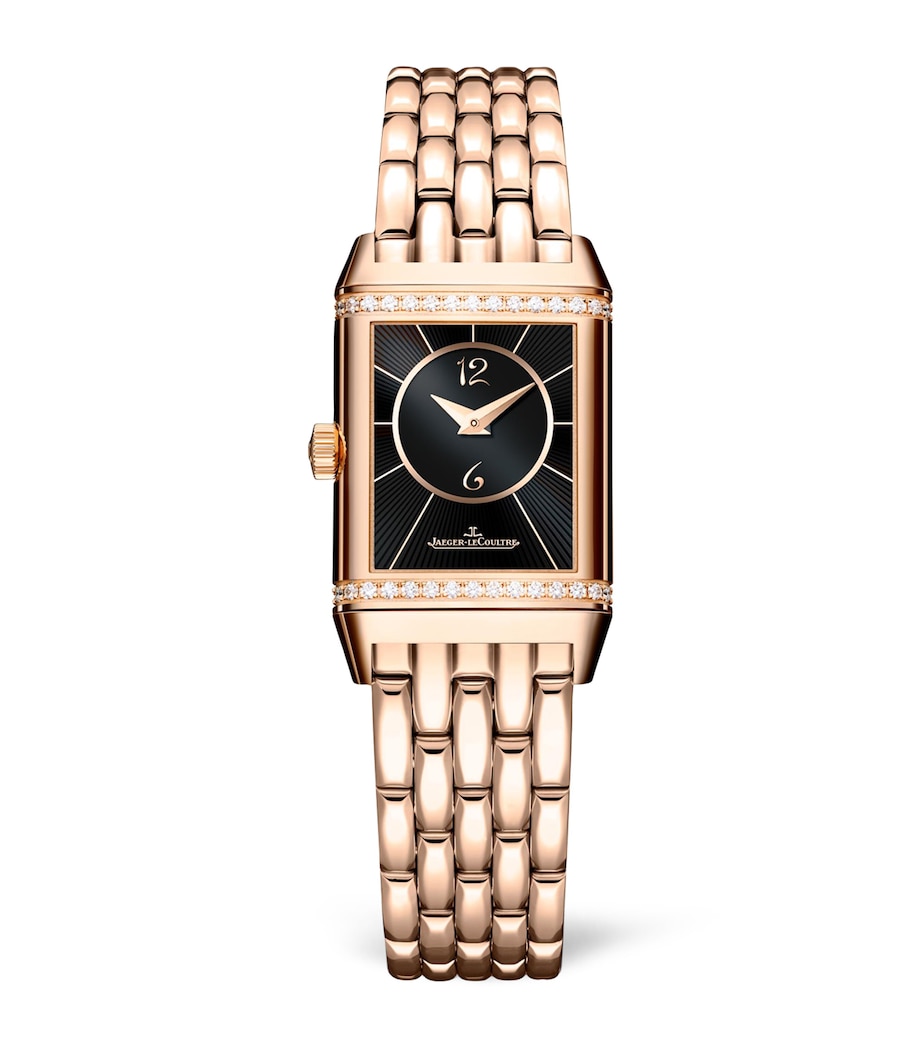 Small Rose Gold and Diamond Reverso Classic Duetto Watch 21mm PINK GOLD Image 3