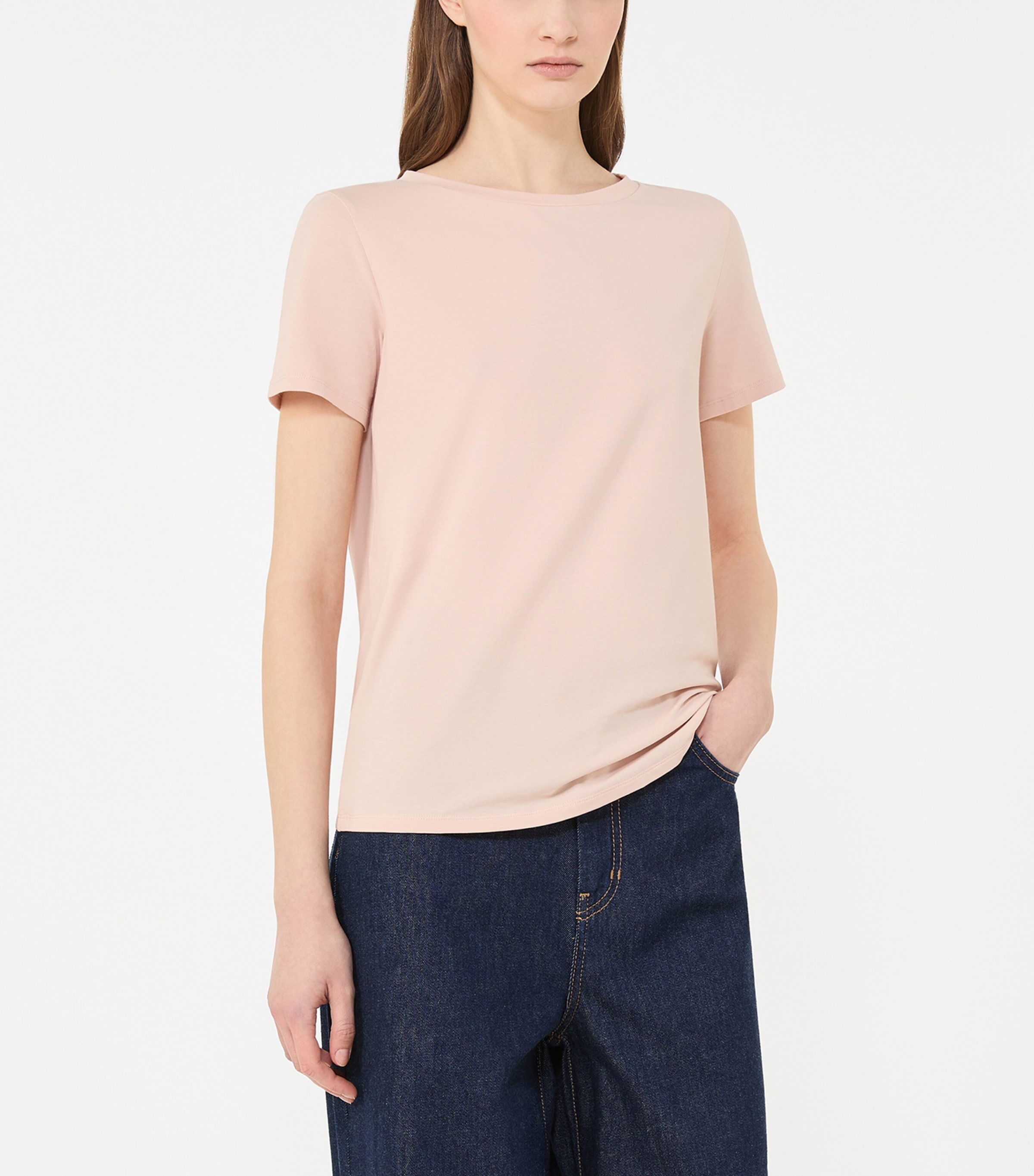Weekend Max Mara Womens Stretch-Cotton T-Shirt Pink Image 5