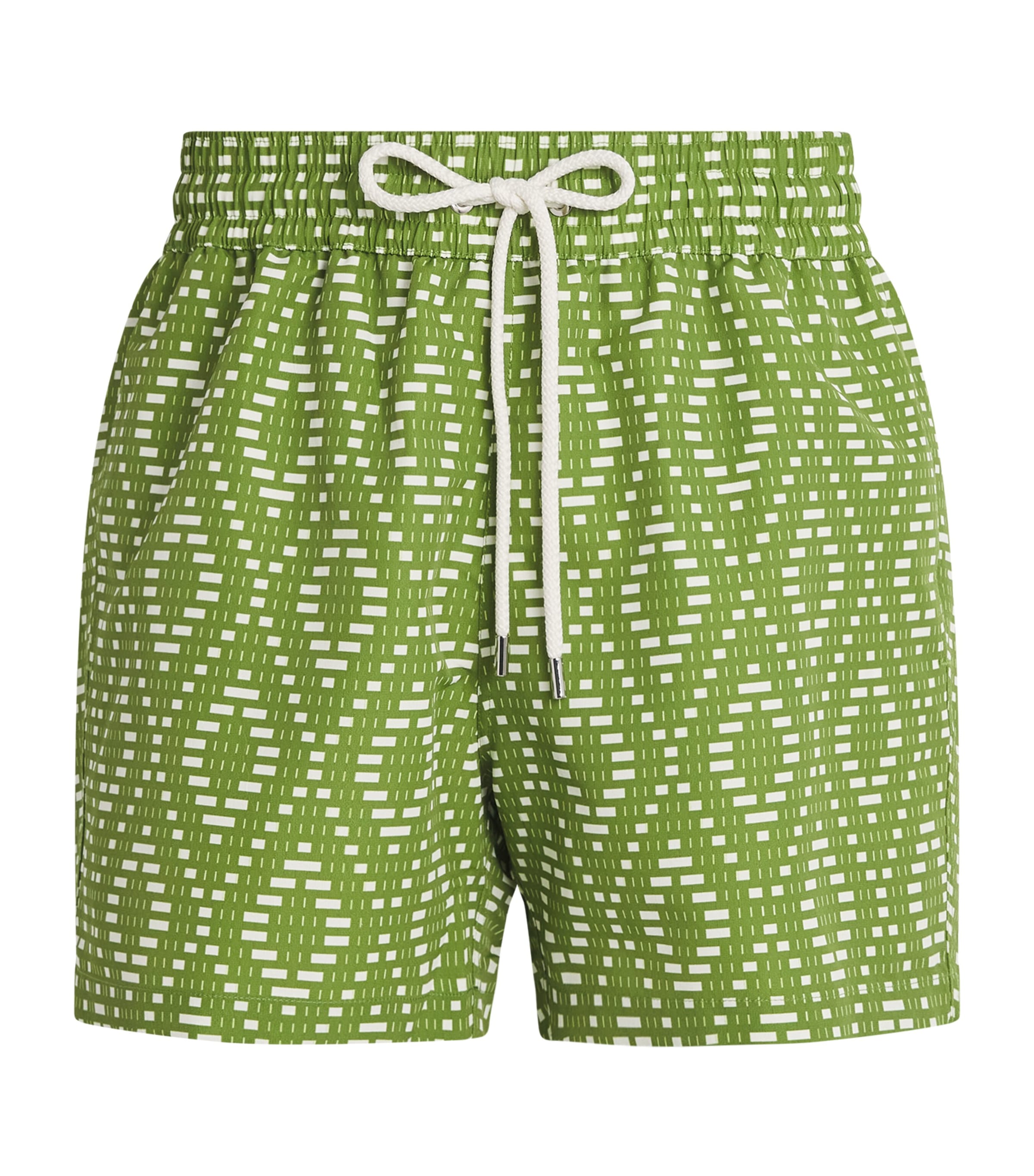 Frescobol Carioca Mens Parakeet Green & Ivory Rio Graphic-print Swim Shorts In Green