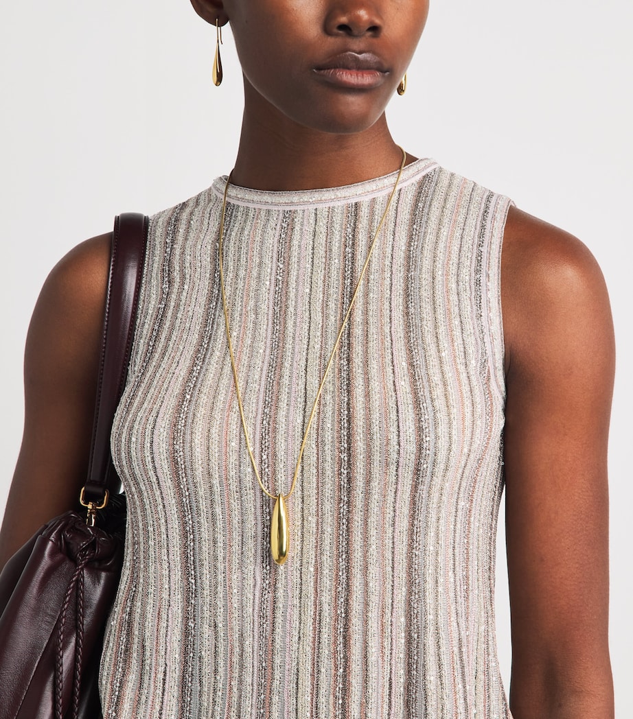 Missoni Womens Sequin Stripe Tank Top Pink Tones Image 3