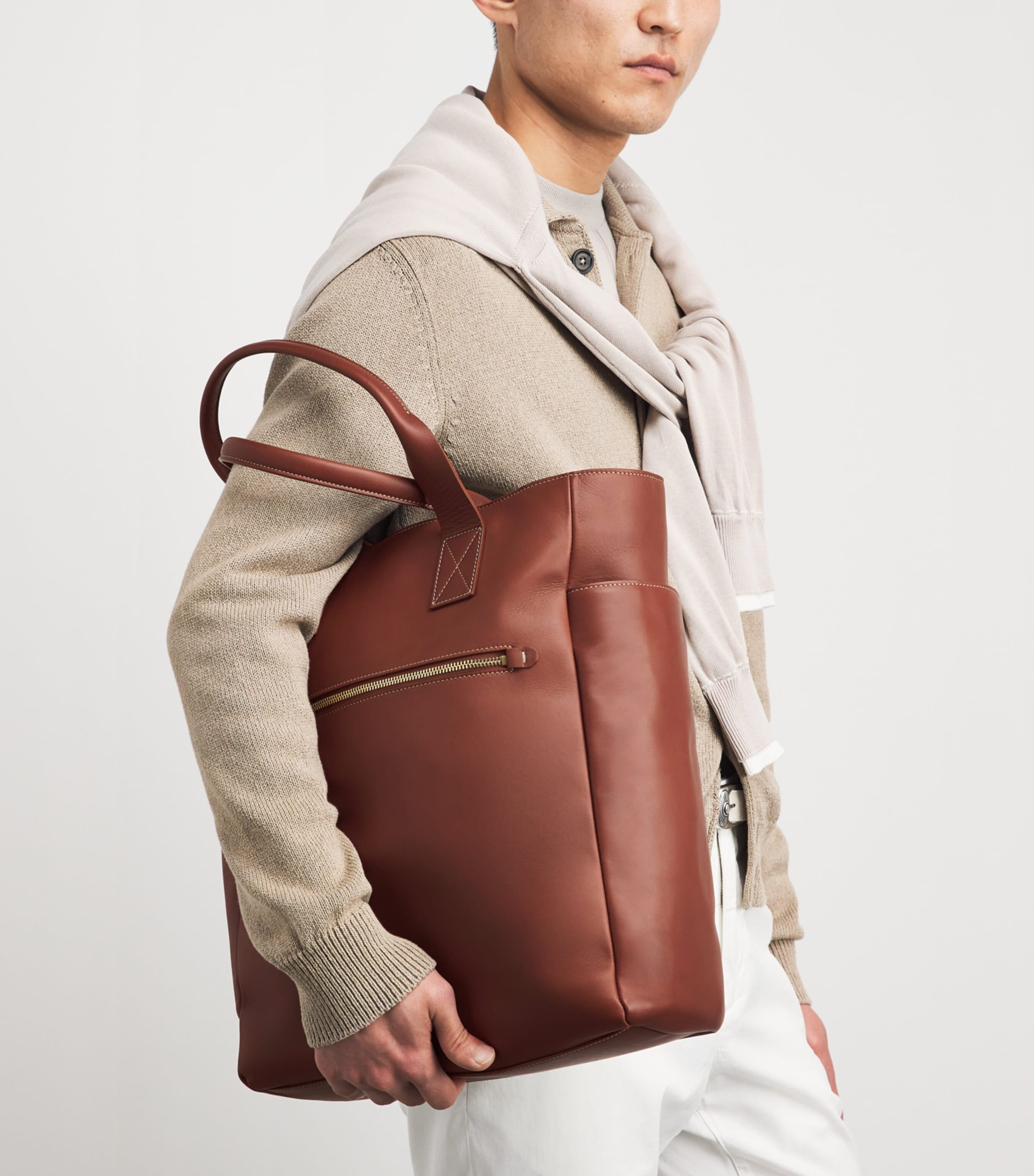 Eleventy Faux Leather Tote Bag Moro Image 2