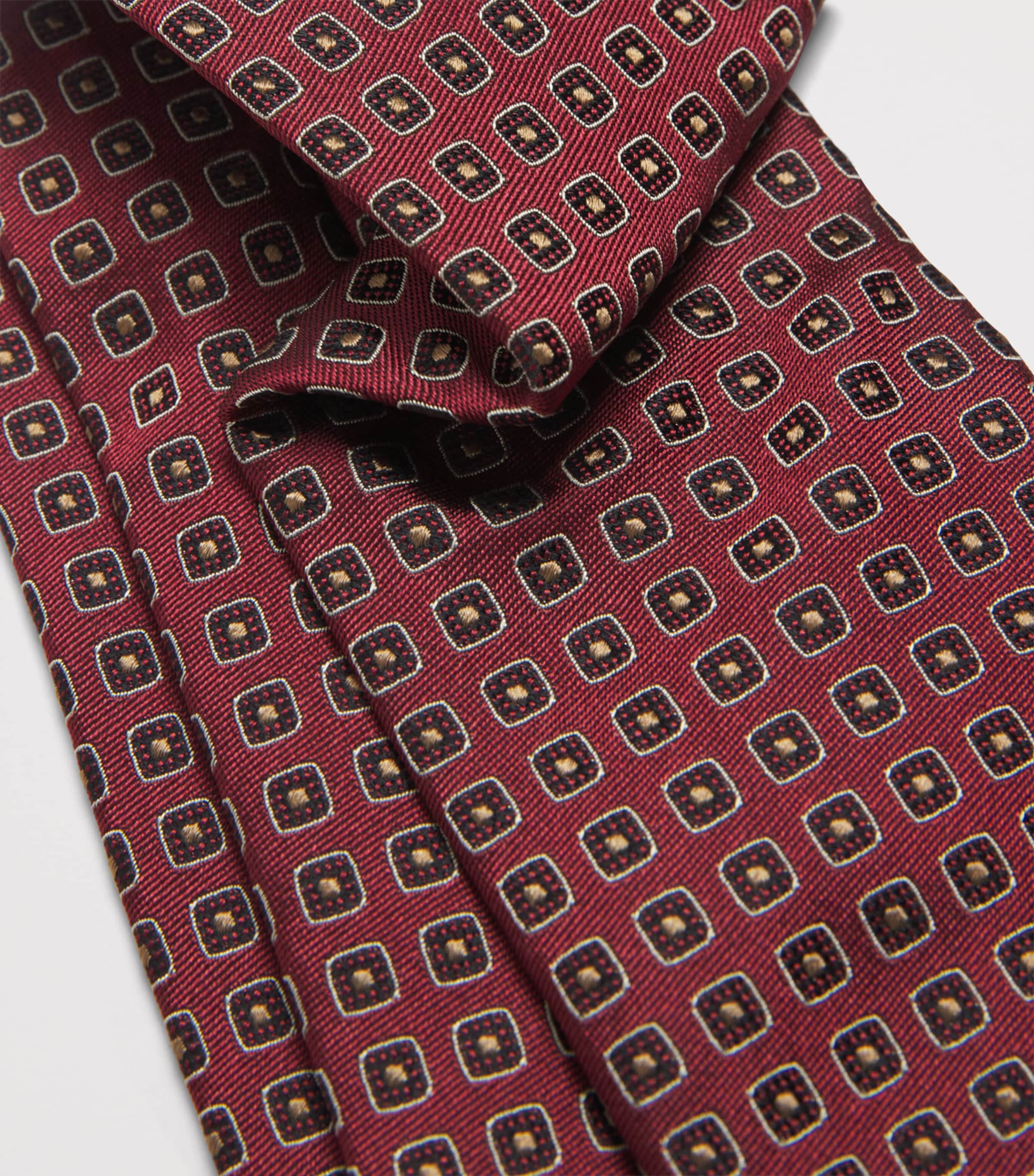 Pal Zileri Silk Geometric Jacquard Tie Bordeaux Image 3