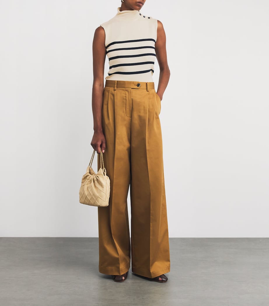 Cotton Stripe Sweater Vest IVORY Image 2