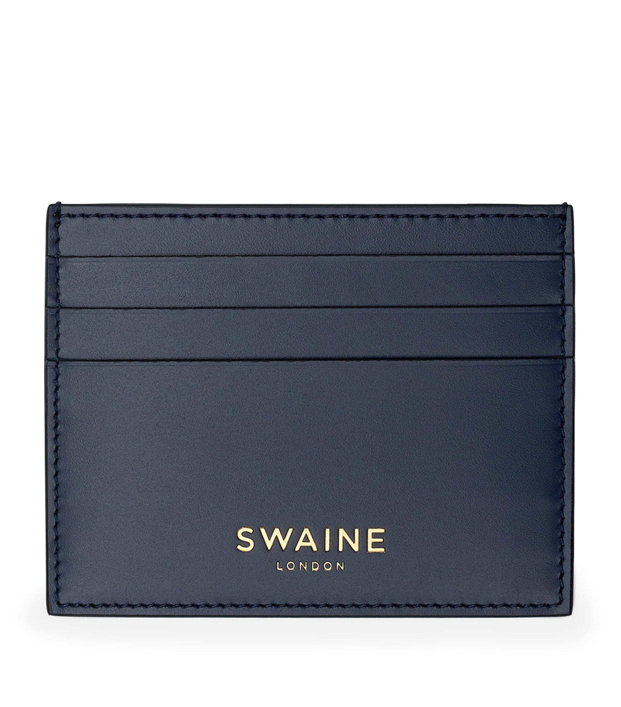 Swaine Leather Card Holder Navy Image 1