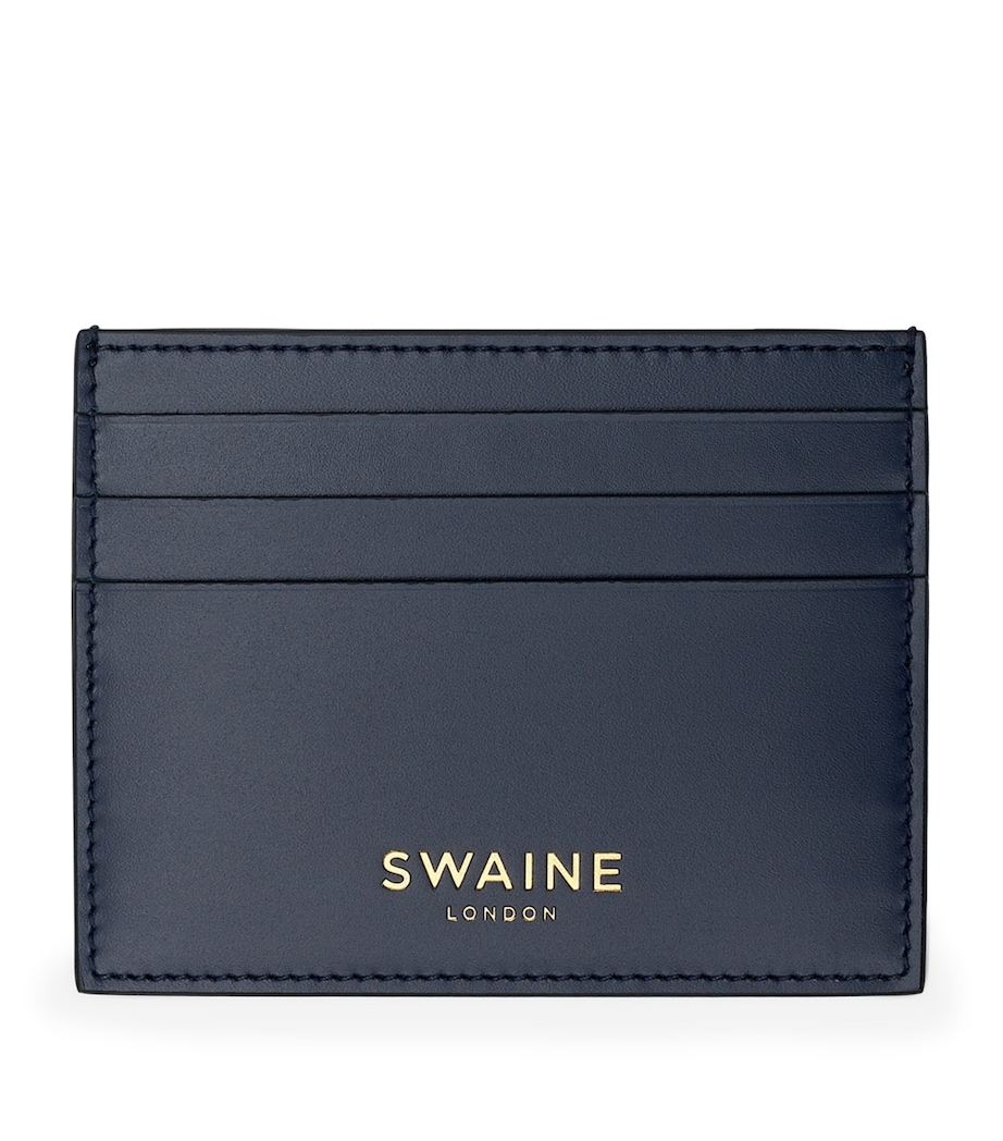 Swaine Leather Card Holder Navy Image 1
