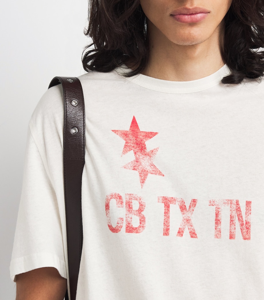 Cole Buxton Mens Cotton Printed CB TX TN T-shirt Vintage White Image 3