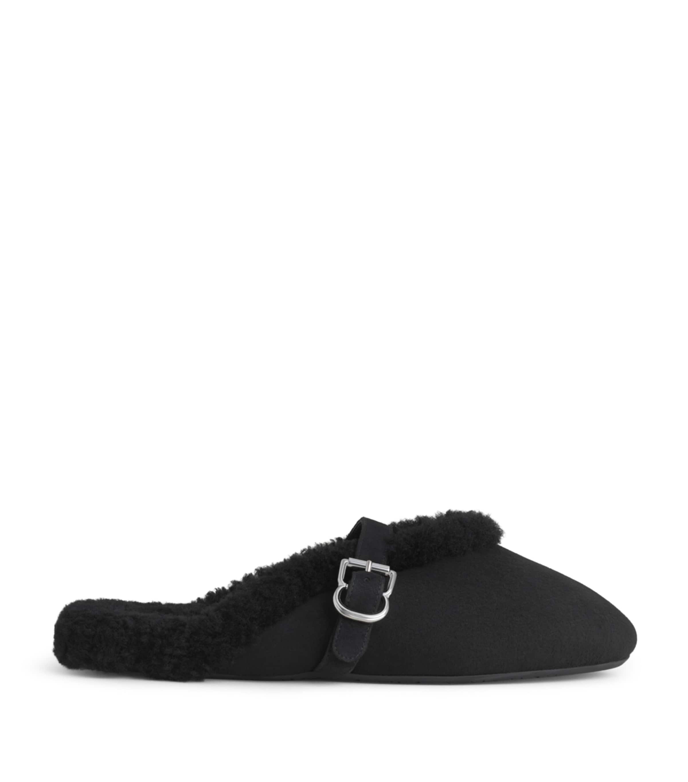 Alaïa Shearling Mules Black Image 1