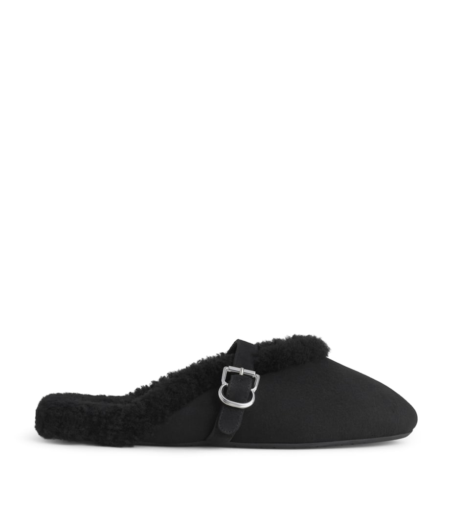 Alaïa Shearling Mules Black Image 1