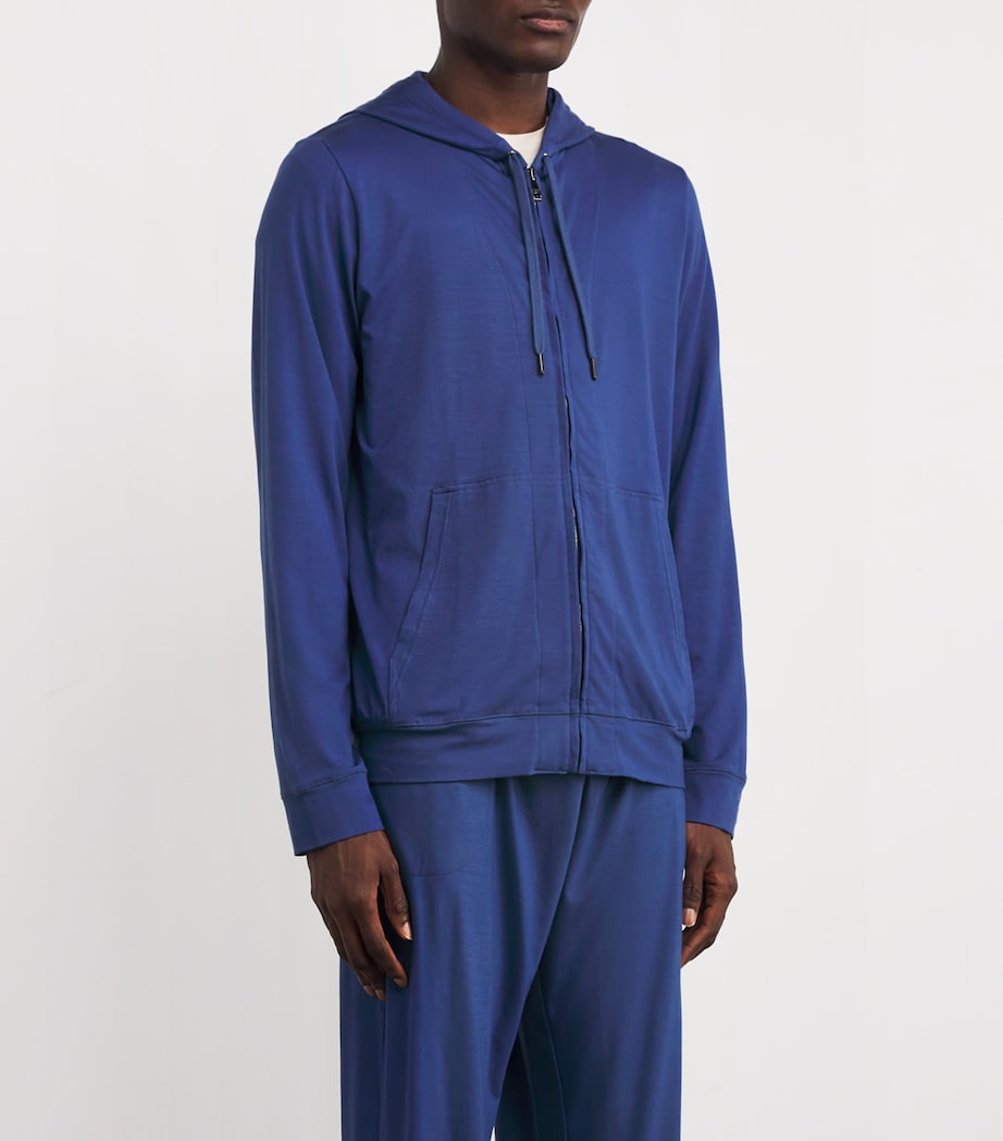 Micromodal Zipped Hoodie BLUE Image 3