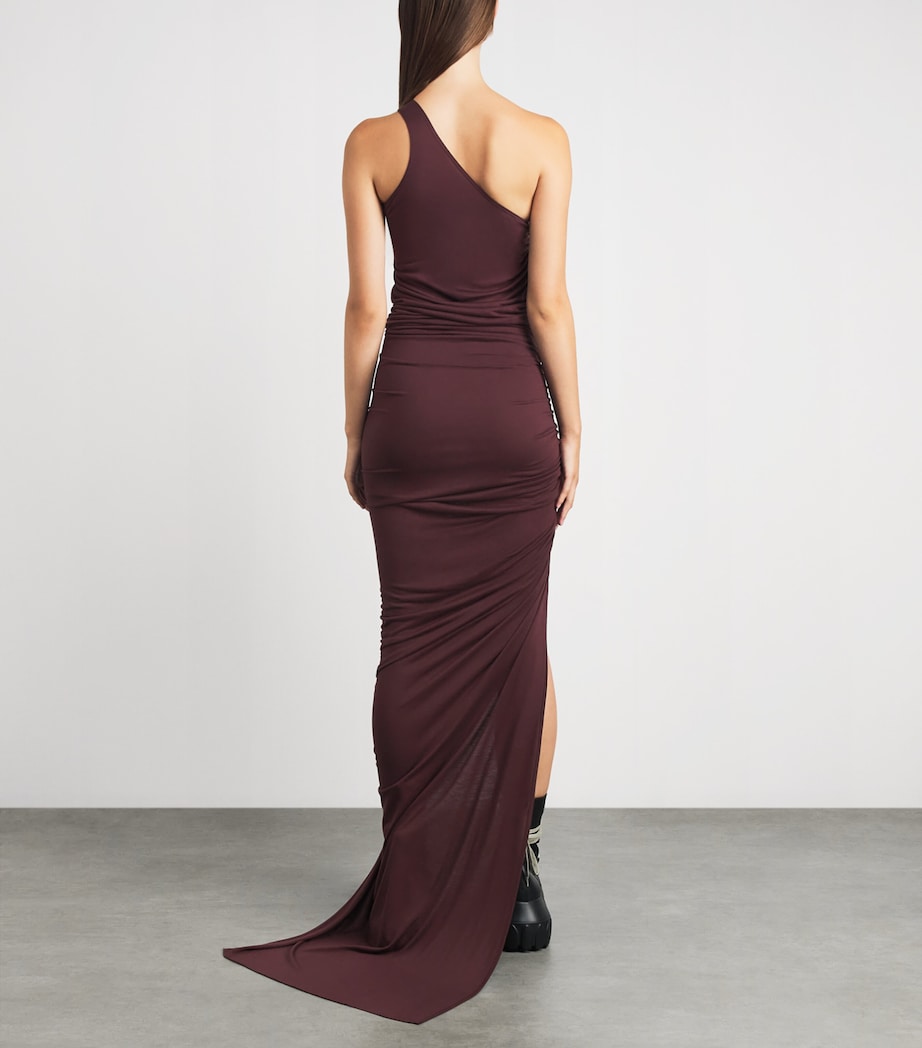 Rick Owens Womens Asymmetric Abito Edfu Gown Wine Image 3