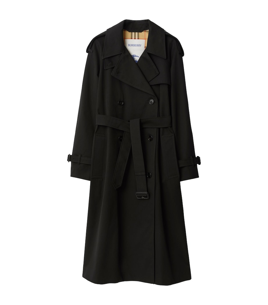 Burberry Womens Long Castleford Trench Coat Black Image 1