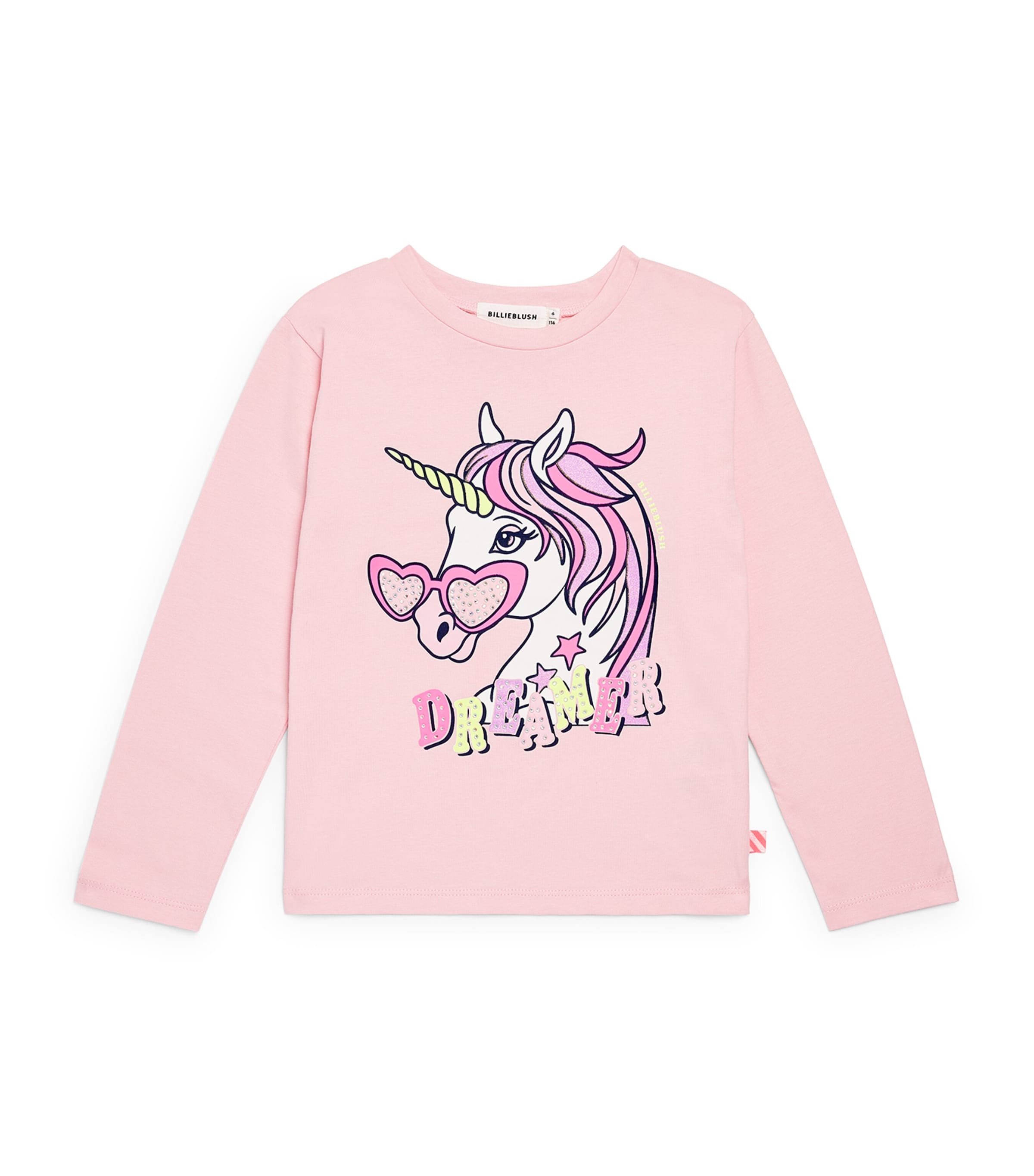 Billieblush Cotton Unicorn Long-Sleeve T-Shirt (2-12 Years) Pink Image 1