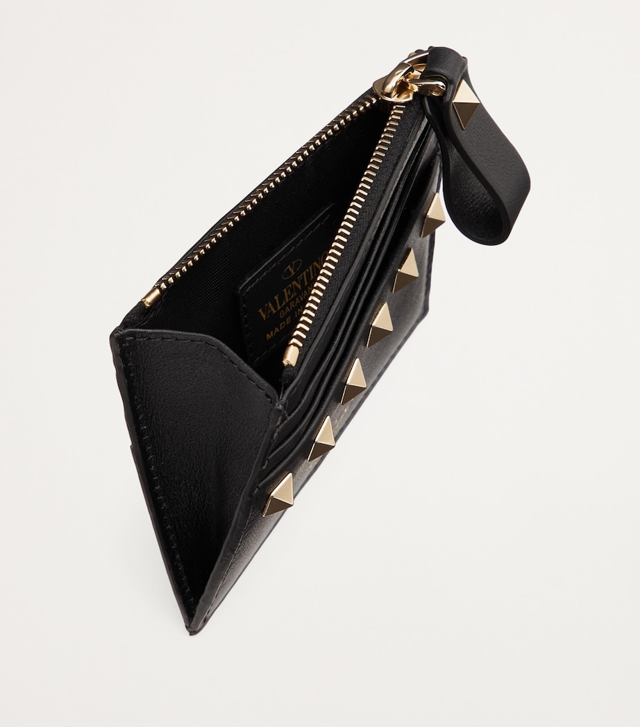 Leather Rockstud Coin and Card Holder 0NO Image 3