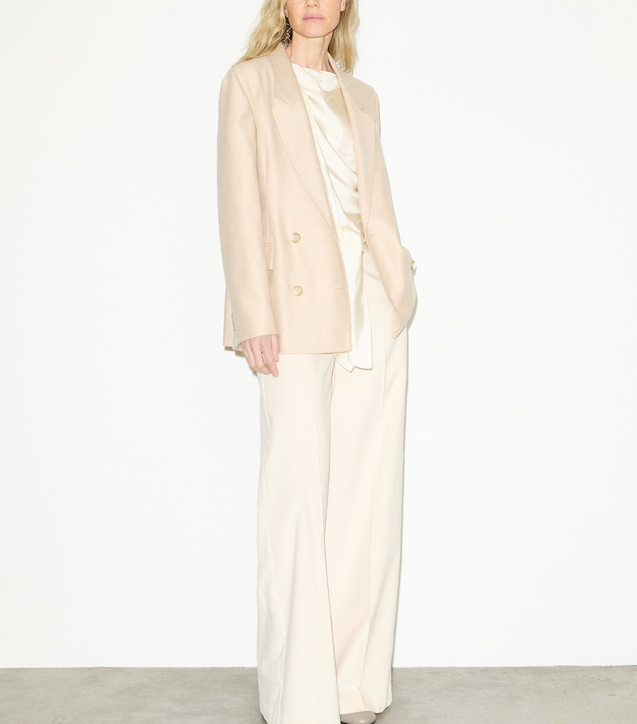 MAX&Co. Womens Virgin Wool-Blend Blazer Beige Image 6
