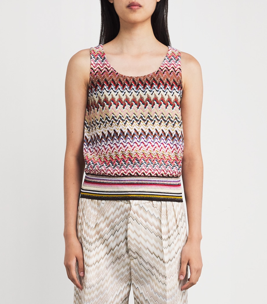 Zigzag Ribbed-Hem Tank Top SM9QY MULTICOLOR Image 3