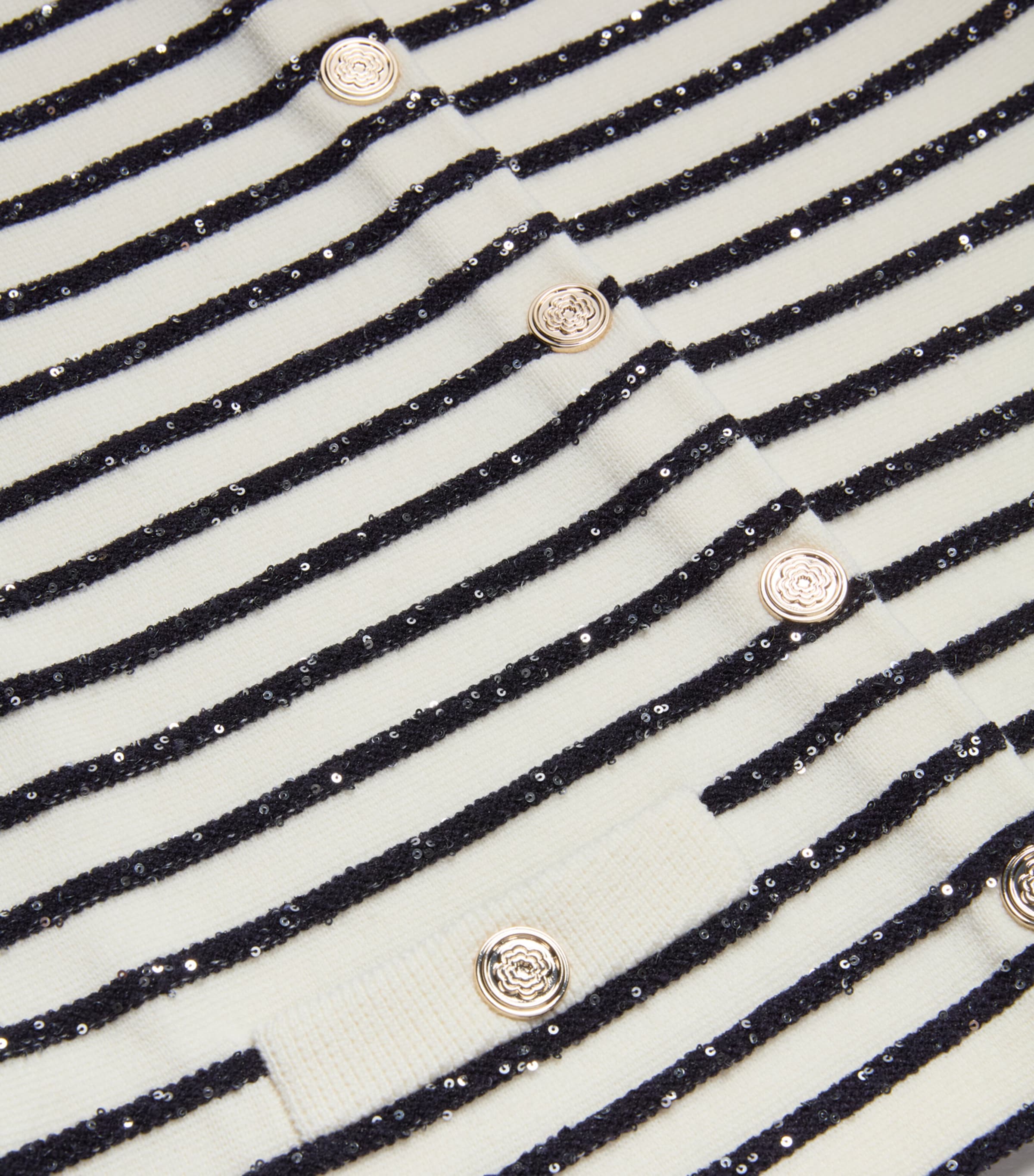 Rhinestone Sleeveless Cardigan WHITE/NAVY Image 2