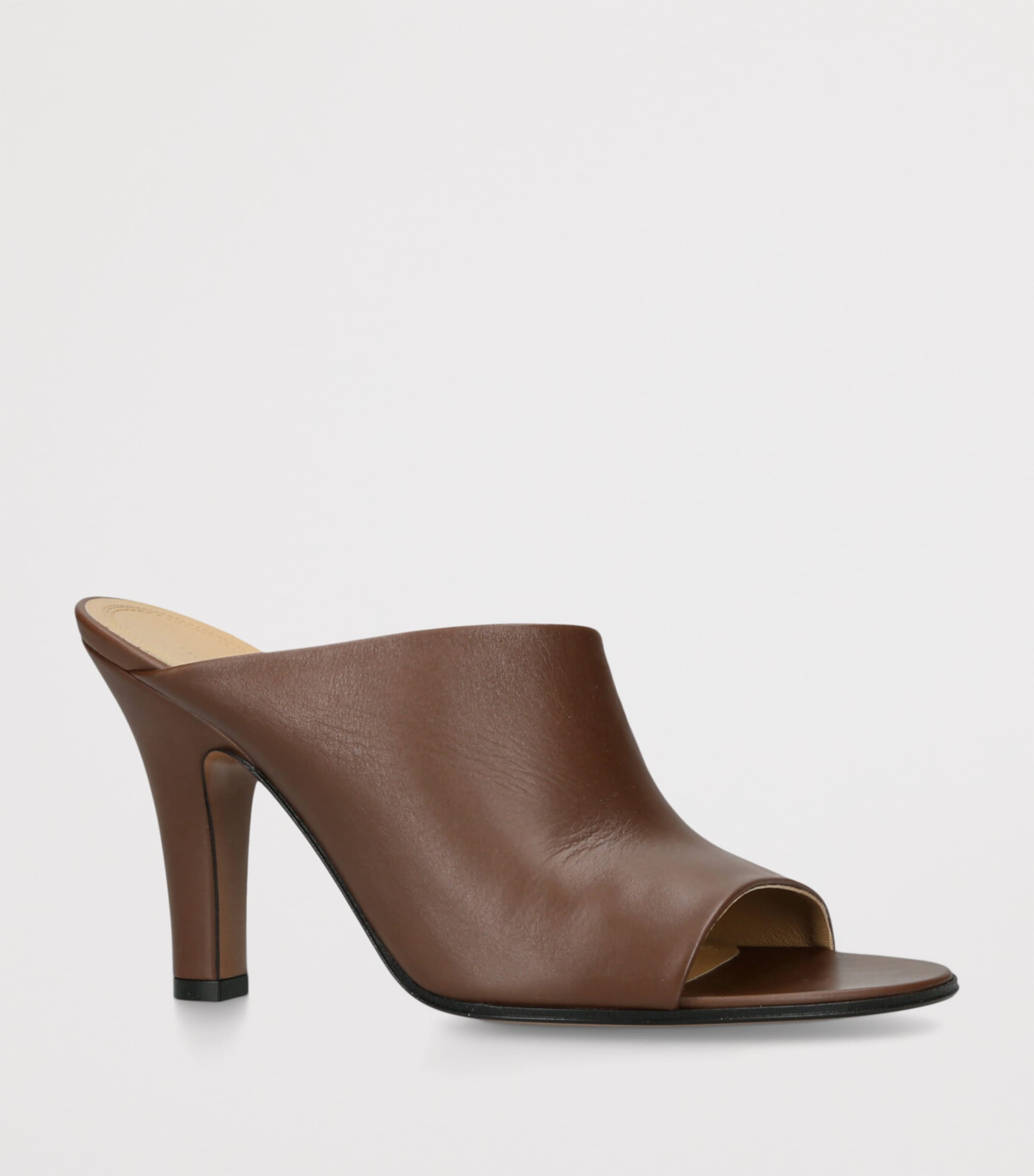 Signum Leather Heeled Mules MID BROWN Image 4