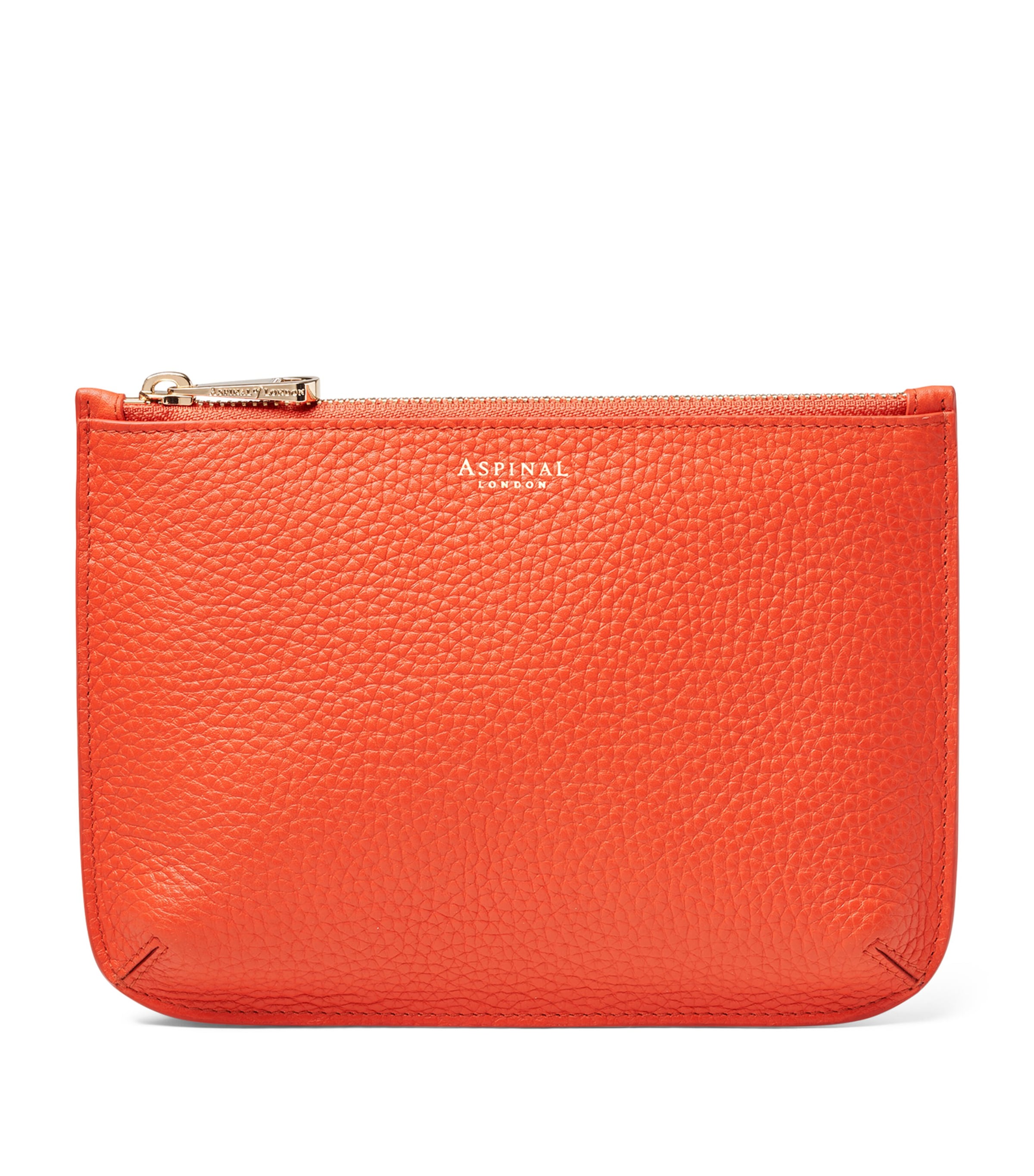 Aspinal Of London Medium Leather Ella Pouch In Orange