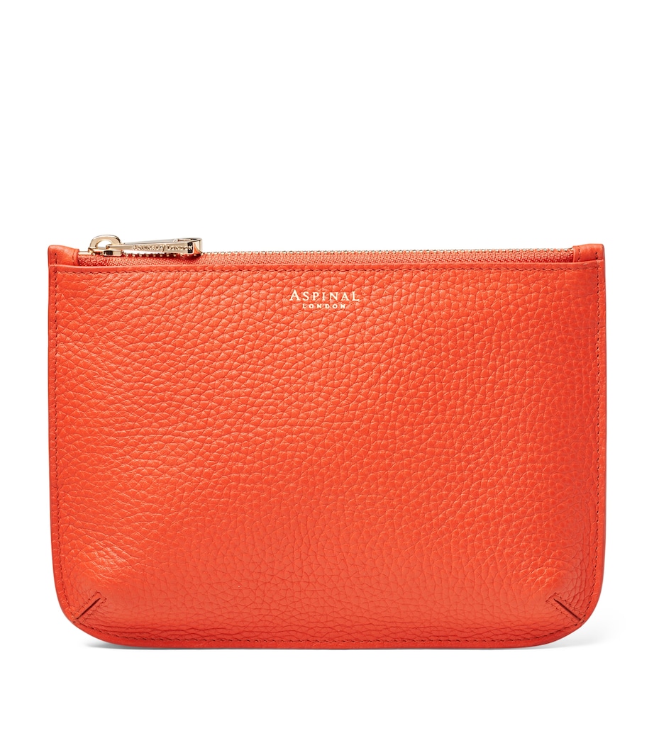Medium Leather Ella Pouch CORAL Image 1