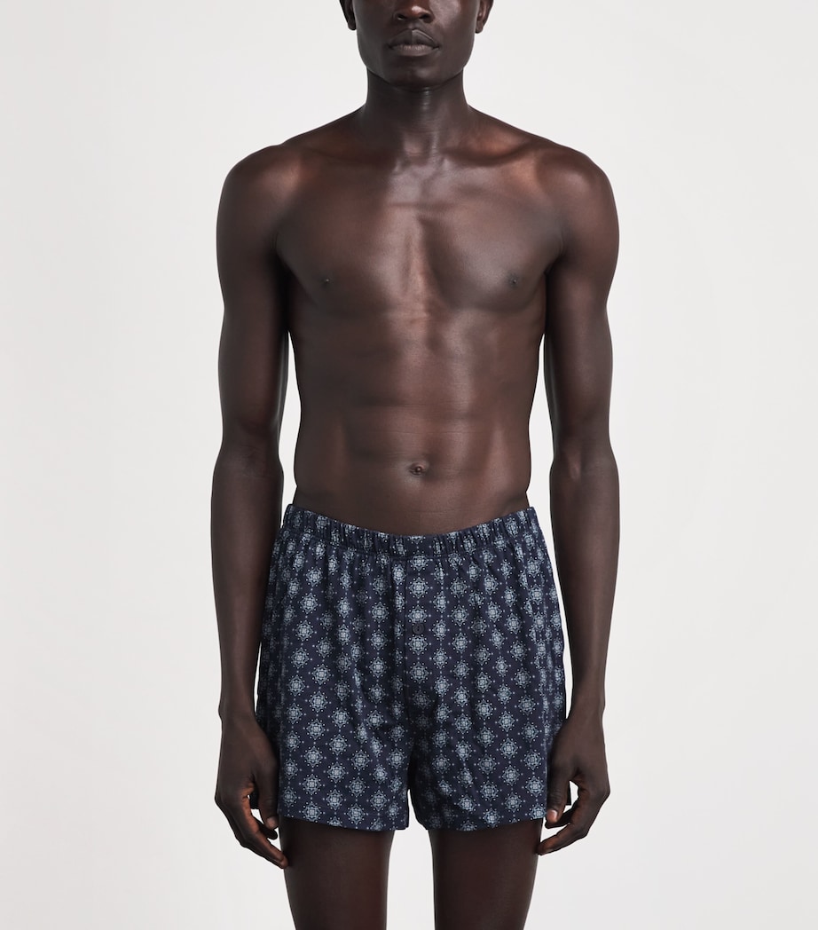 Hanro Mens Cotton Boxer Shorts Celestial Image 2